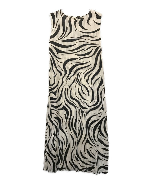 [Pre-owned] PLEATS PLEASE Zebra print pleated dress PP93-JH744