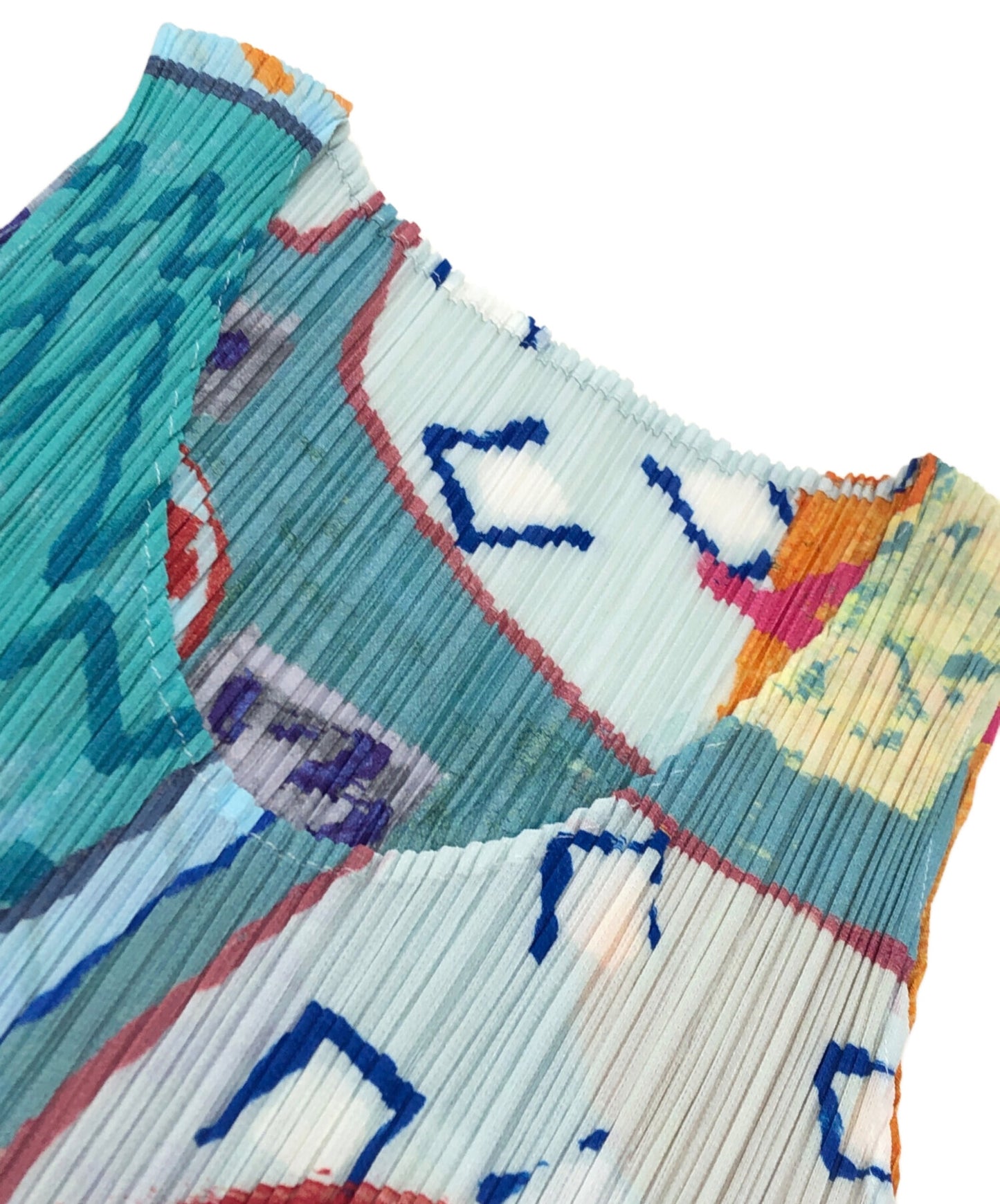 [Pre-owned] PLEATS PLEASE Sleeveless pleated blouse with all-over pattern PP12-JK411