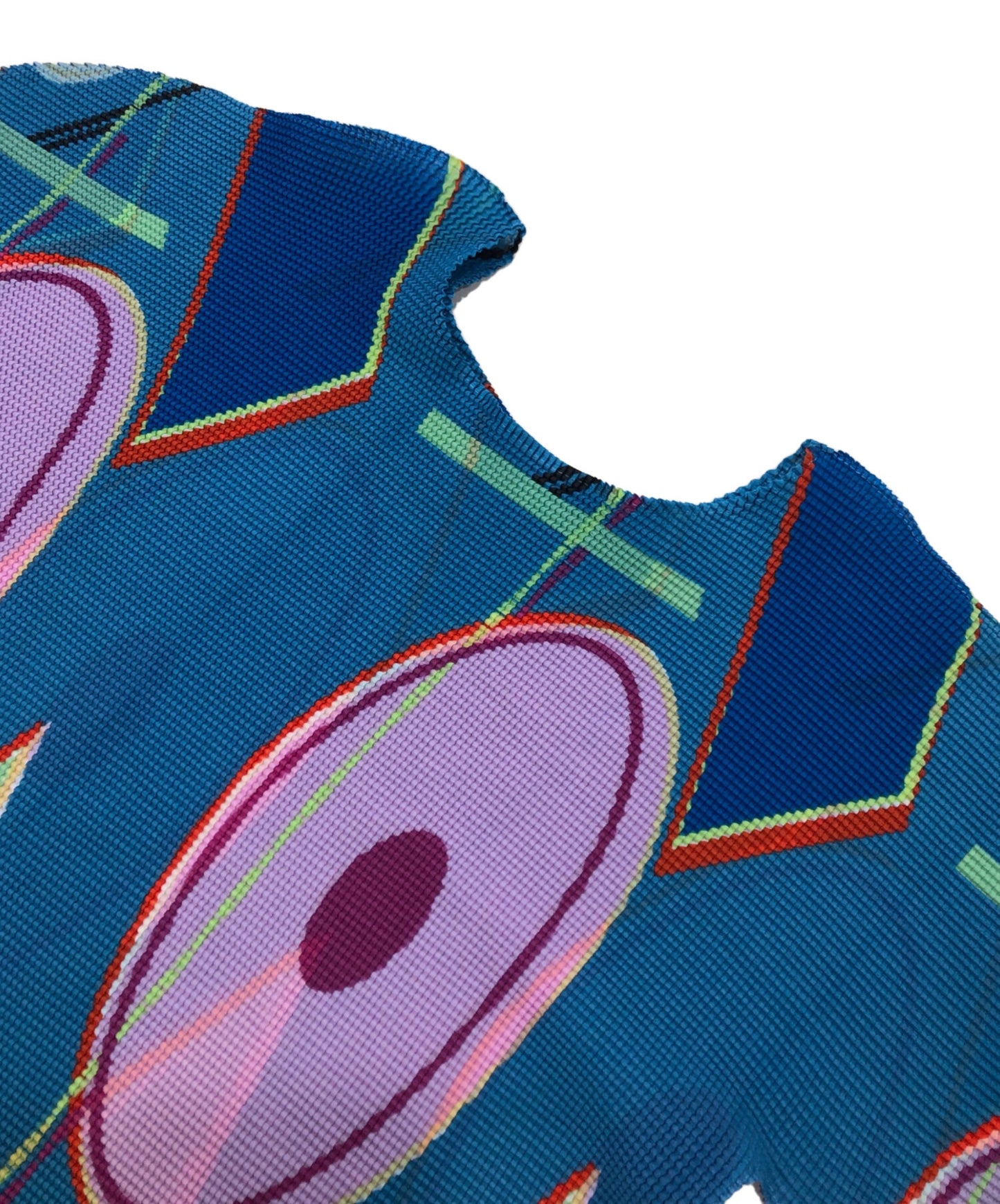 [Pre-owned] me ISSEY MIYAKE Pleated blouse with all-over pattern MI23FJ772