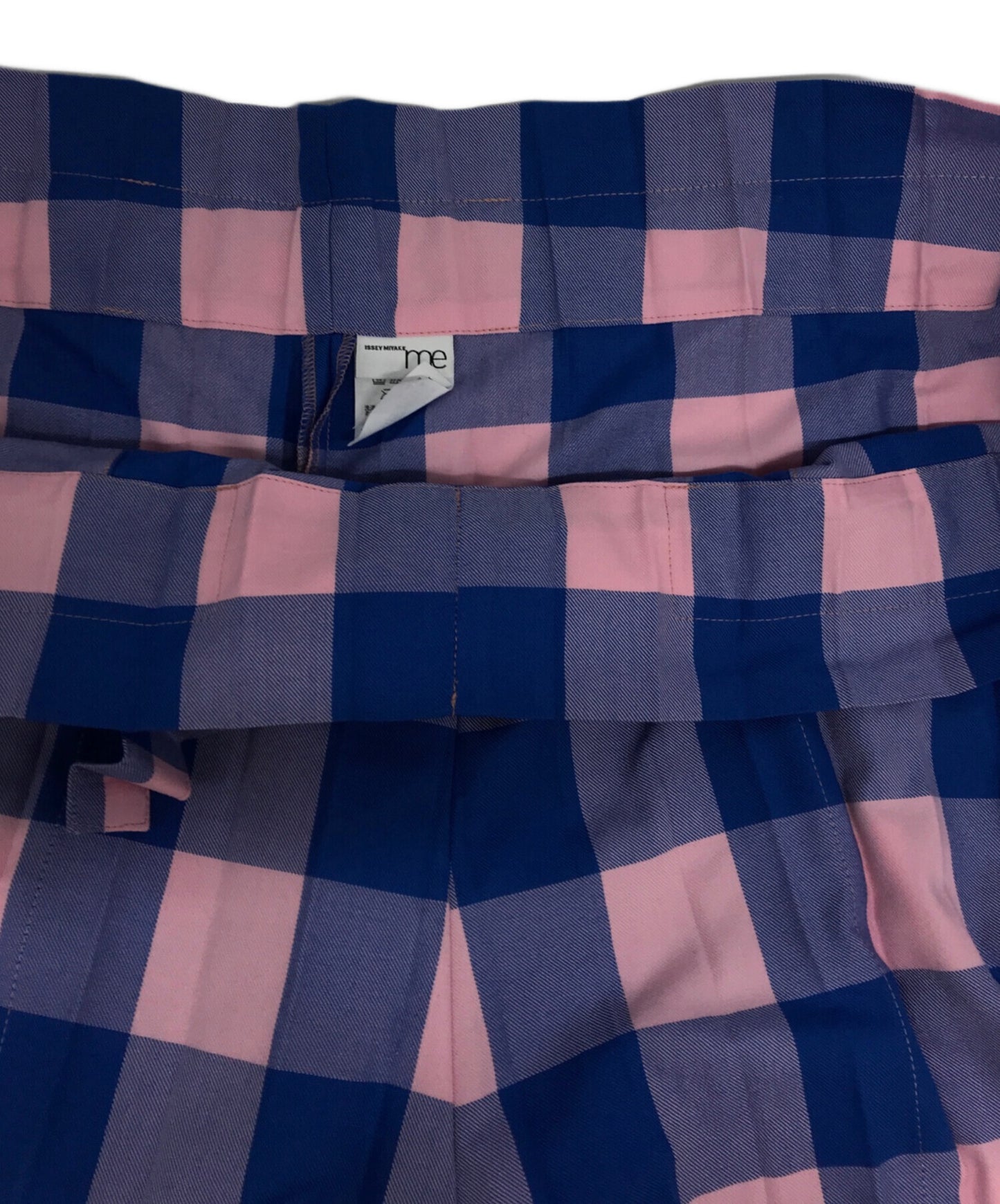 [Pre-owned] me ISSEY MIYAKE gingham check pleated pants MI31FF662