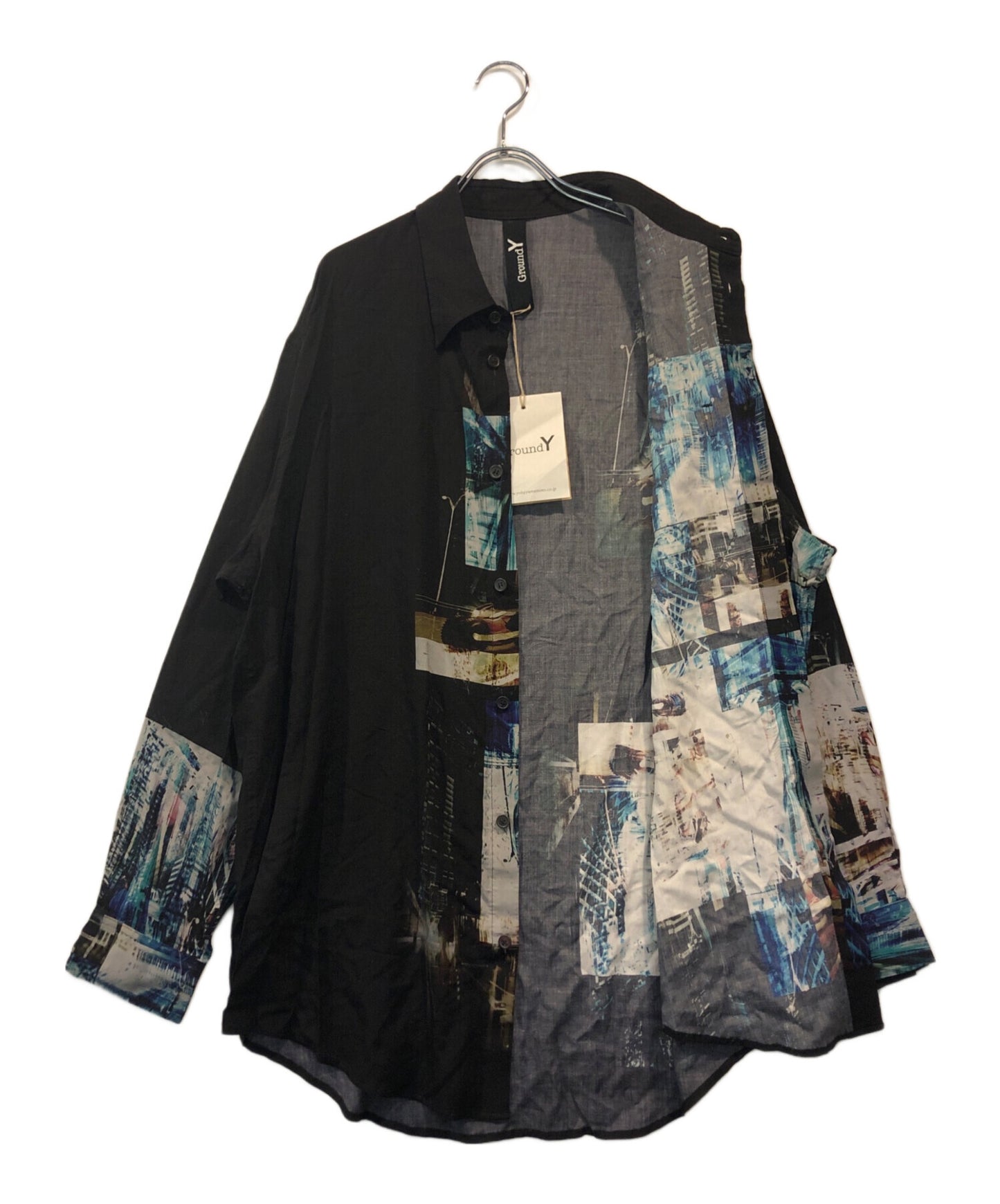 [Pre-owned] GROUND Y Graphic Rayon Shirt GF-B02-210
