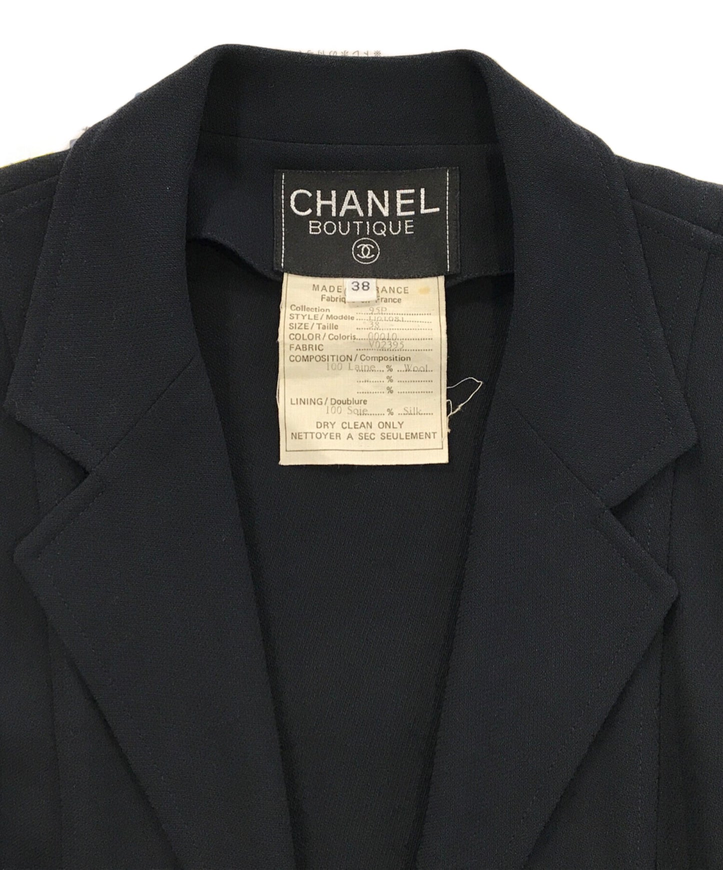 [Pre-owned] CHANEL Coco Mark Gold Button Topper Ancon Jacket U01081