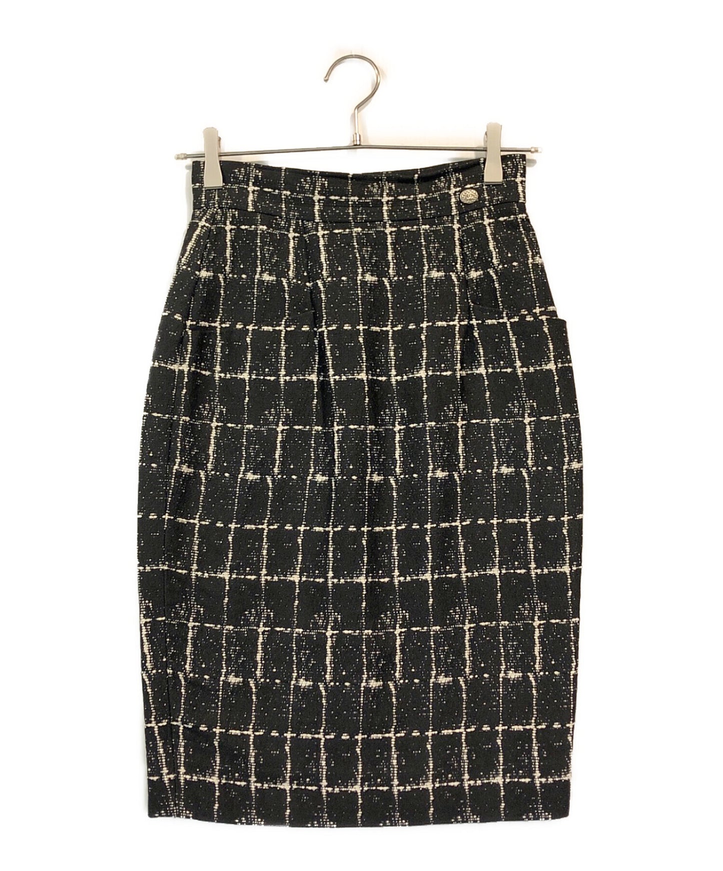 [Pre-owned] CHANEL Coco Mark Plate Tweed Skirt P47766V34876
