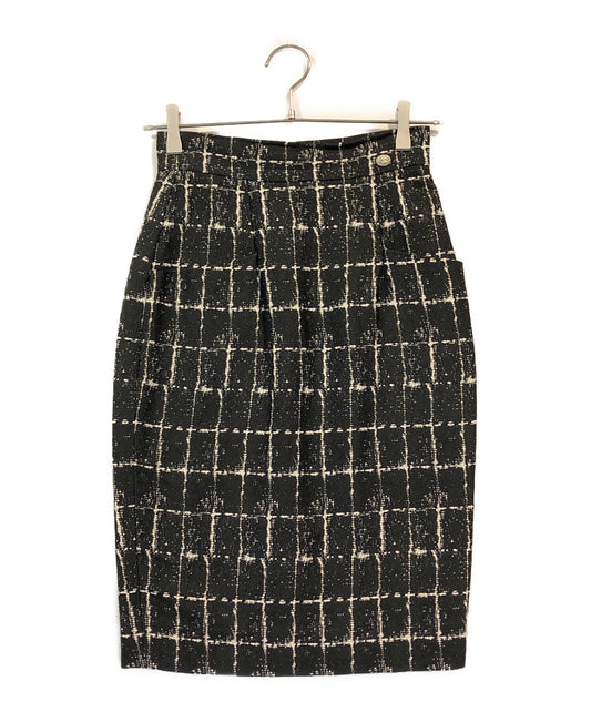 [Pre-owned] CHANEL Coco Mark Plate Tweed Skirt P47766V34876