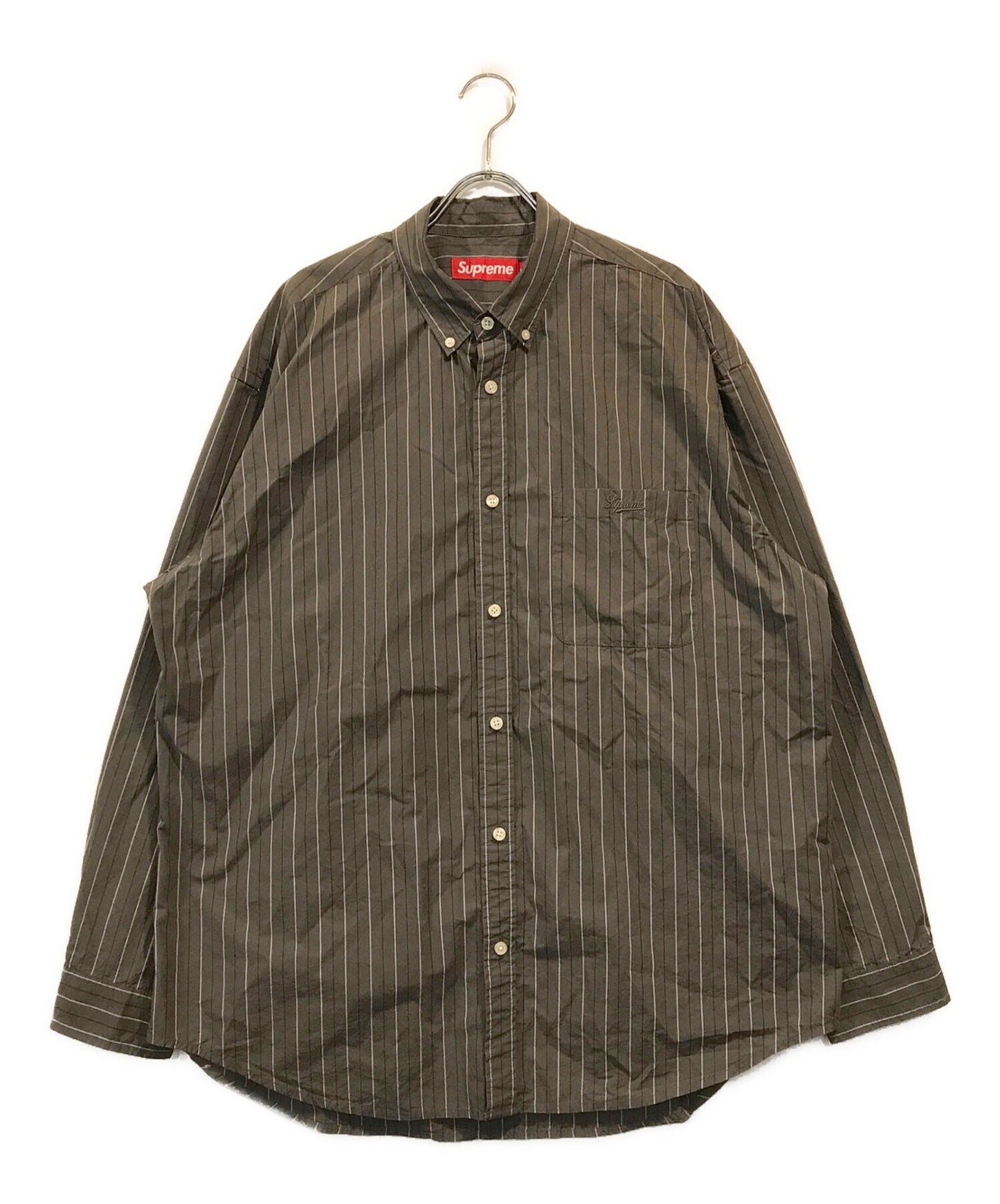 [Pre-owned] SUPREME Loose Fit Stripe Shirt