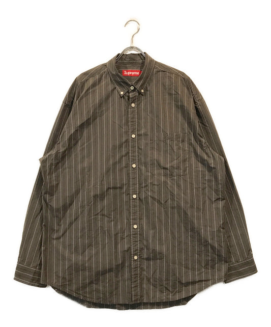 [Pre-owned] SUPREME Loose Fit Stripe Shirt