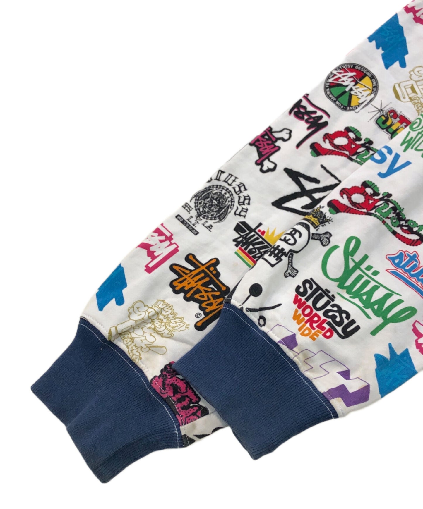 [Pre-owned] stussy Logo-printed zip parka of successive generations