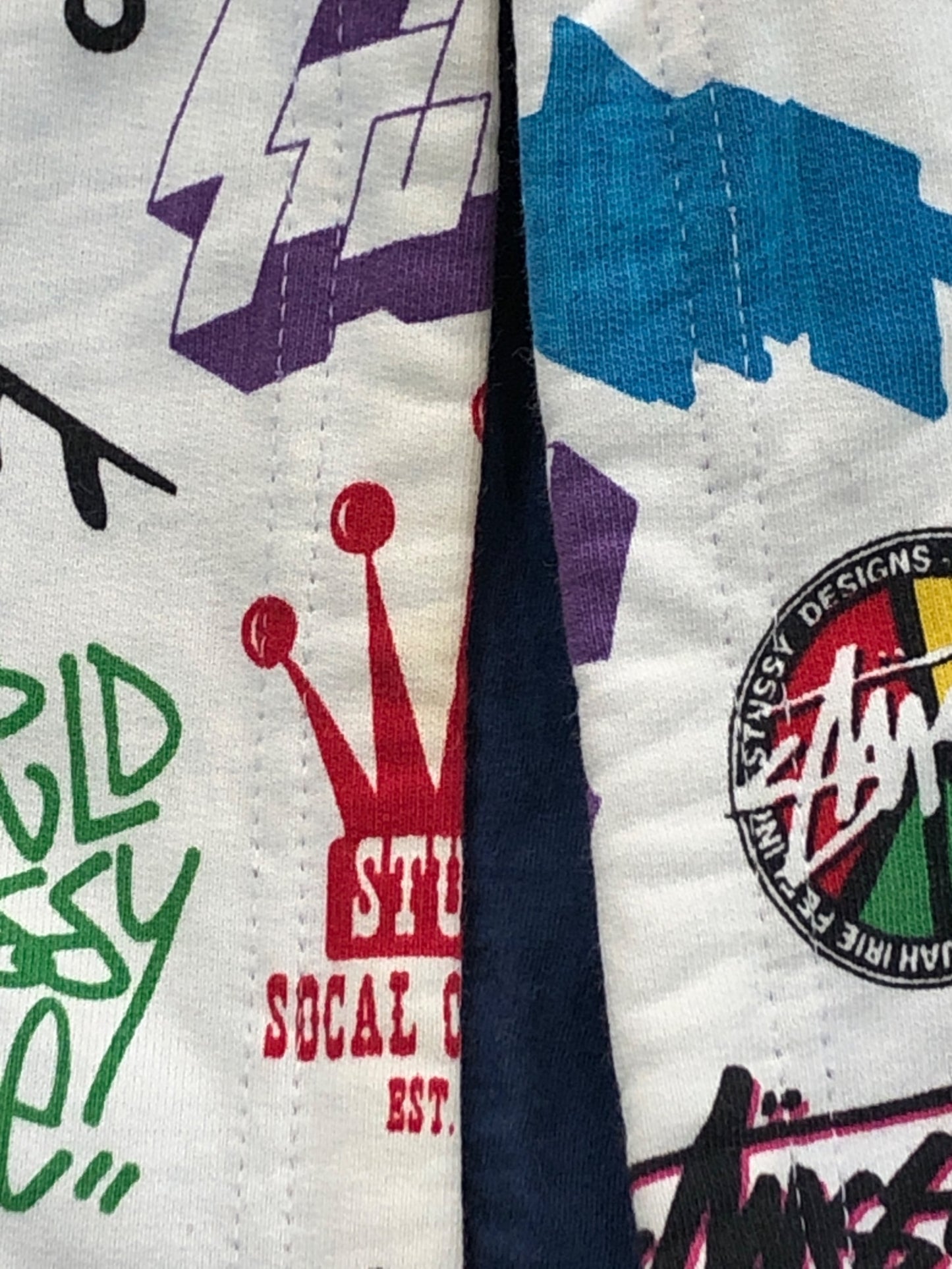 [Pre-owned] stussy Logo-printed zip parka of successive generations