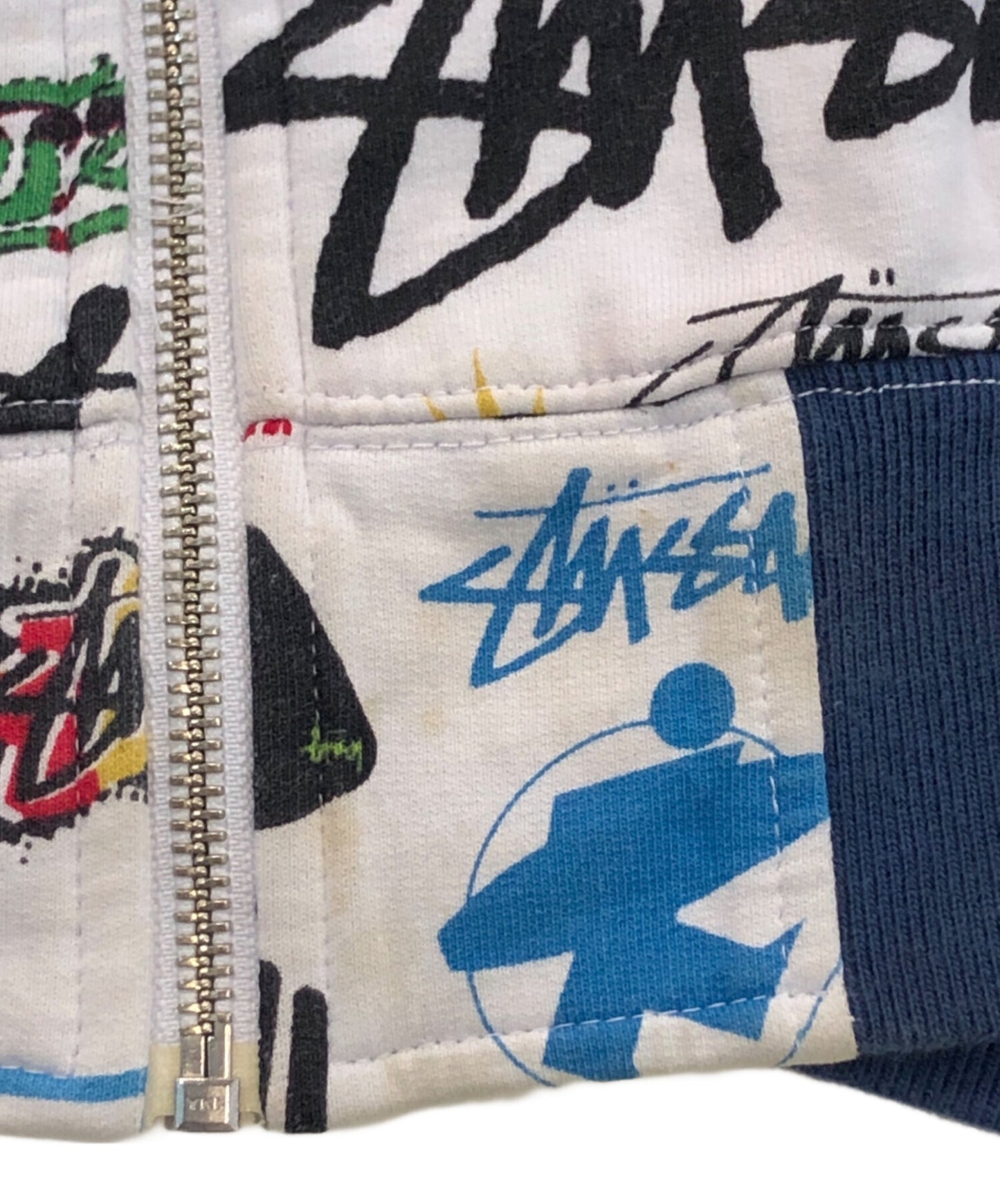 [Pre-owned] stussy Logo-printed zip parka of successive generations