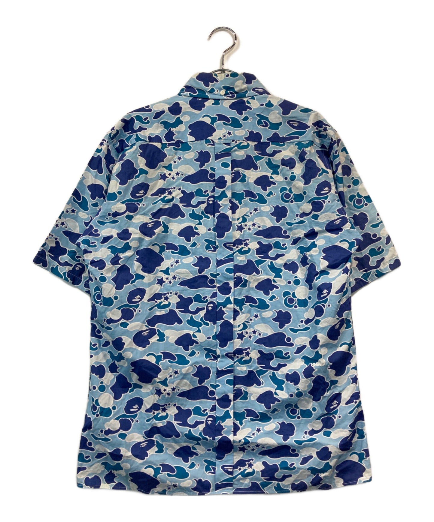 [Pre-owned] A BATHING APE Blue monkey camo short sleeve shirt