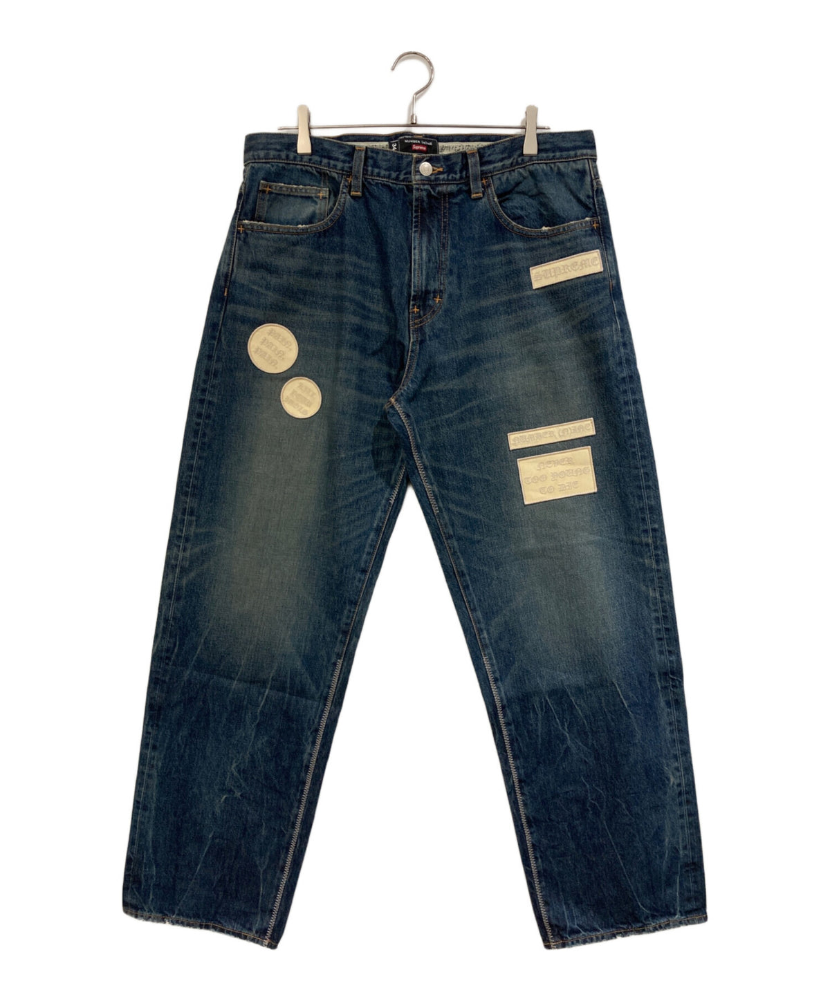 [Pre-owned] SUPREME Patches Loose Fit Jeans