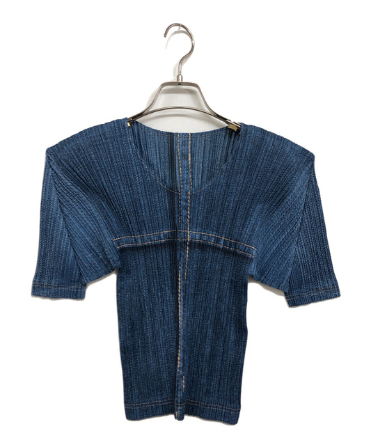 [Pre-owned] PLEATS PLEASE Denim Transfer Pleated Cut and Sewn PP12-JK254