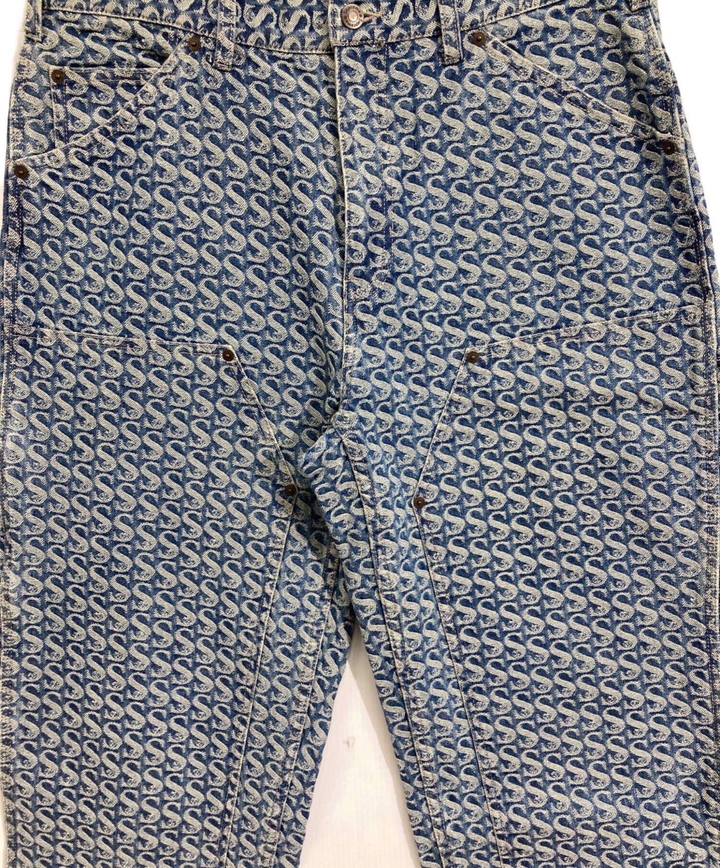 [Pre-owned] SUPREME 21AW Monogram Double Knee Denim Painter Pant