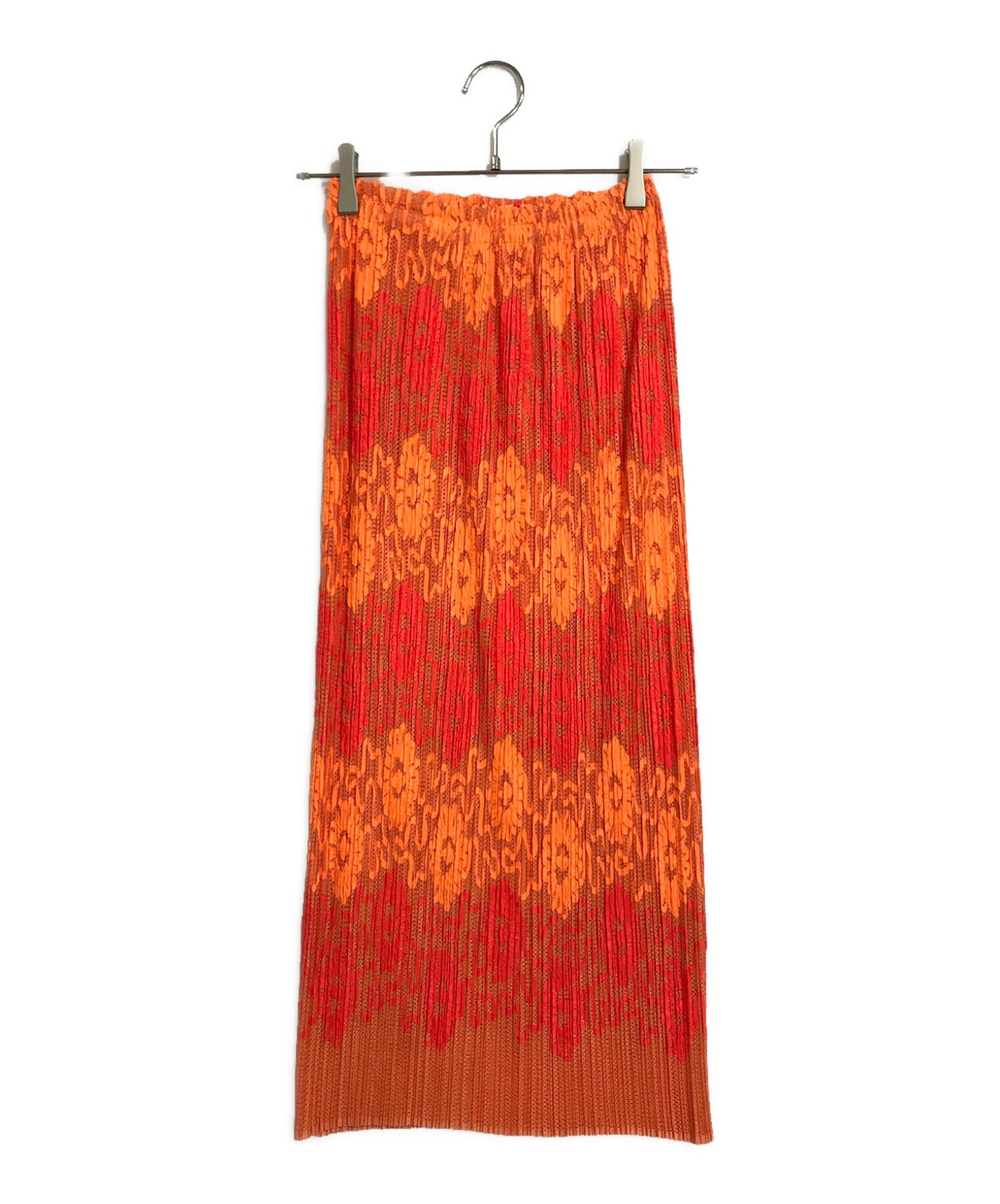 [Pre-owned] PLEATS PLEASE Flower pattern pleated skirt PLEATS PLEASE PLEATS PLEASE Orange Size 1 PP06-JG901 PP06-JG901