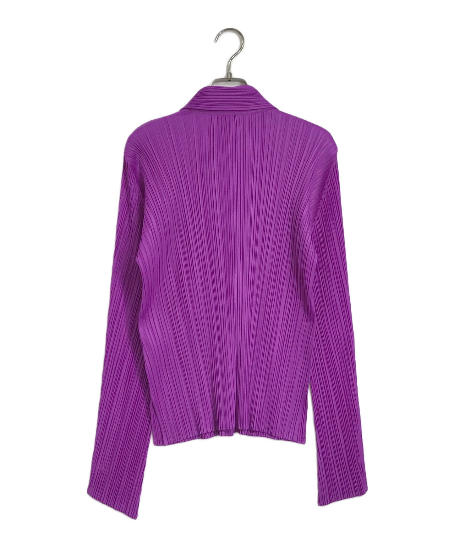 [Pre-owned] PLEATS PLEASE Pleated Shirt Cardigan / Long Sleeved Shirt / Purple PP23-JJ189