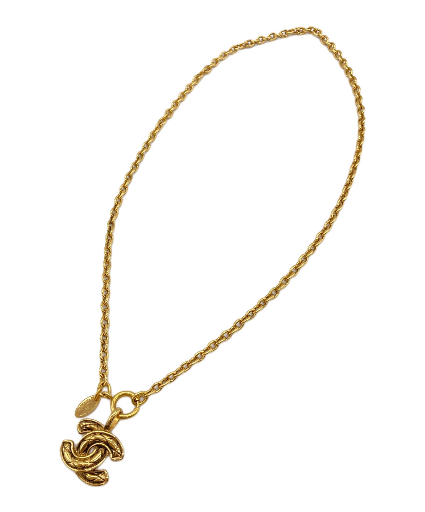 [Pre-owned] CHANEL Matelassé Vintage Coco Mark Necklace