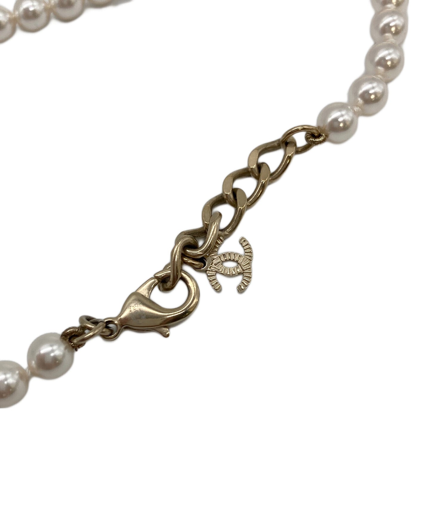 [Pre-owned] CHANEL Coco Mark Long Pearl Necklace