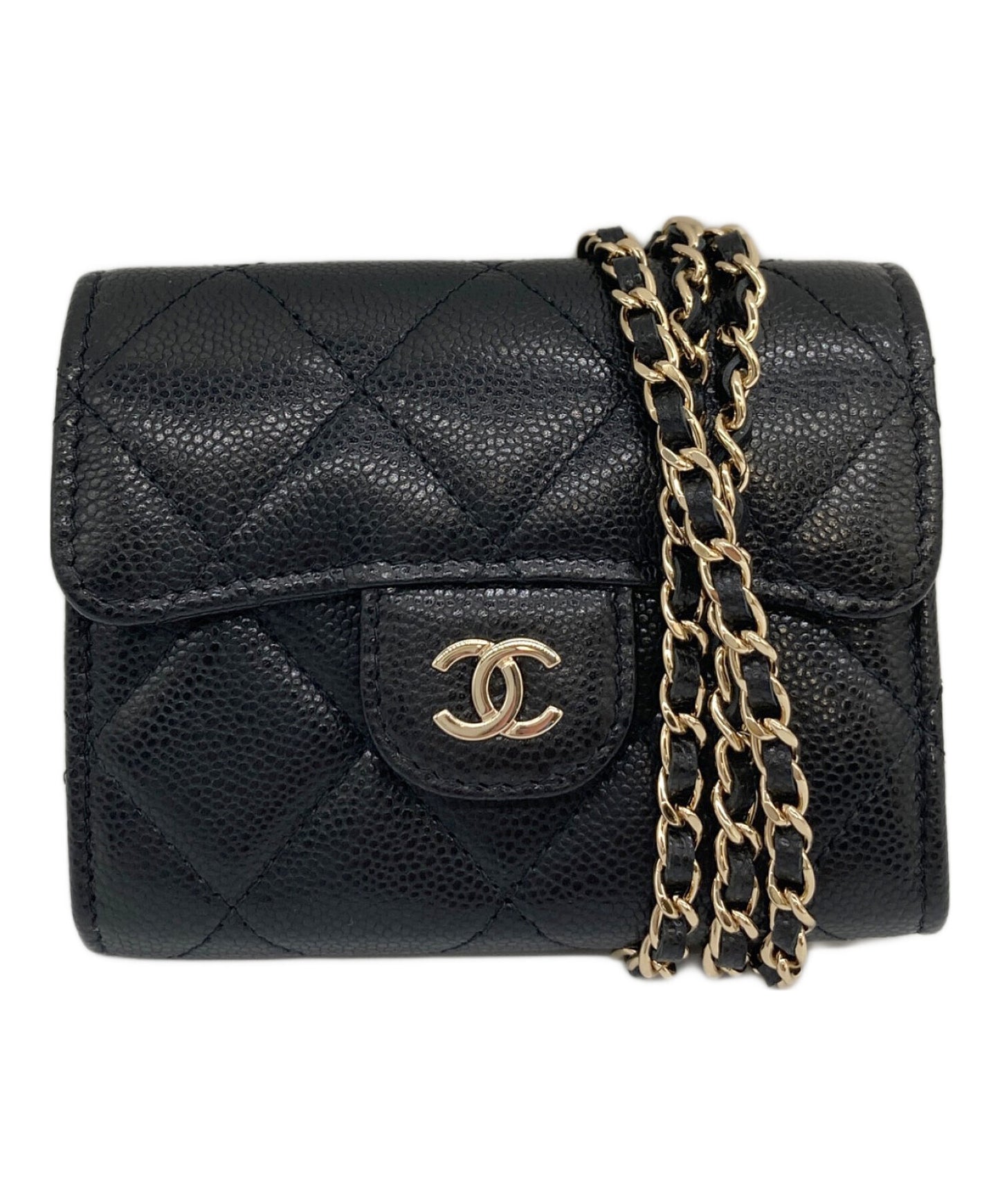 [Pre-owned] CHANEL Coco Chain Wallet Compact Wallet Wallet Chain