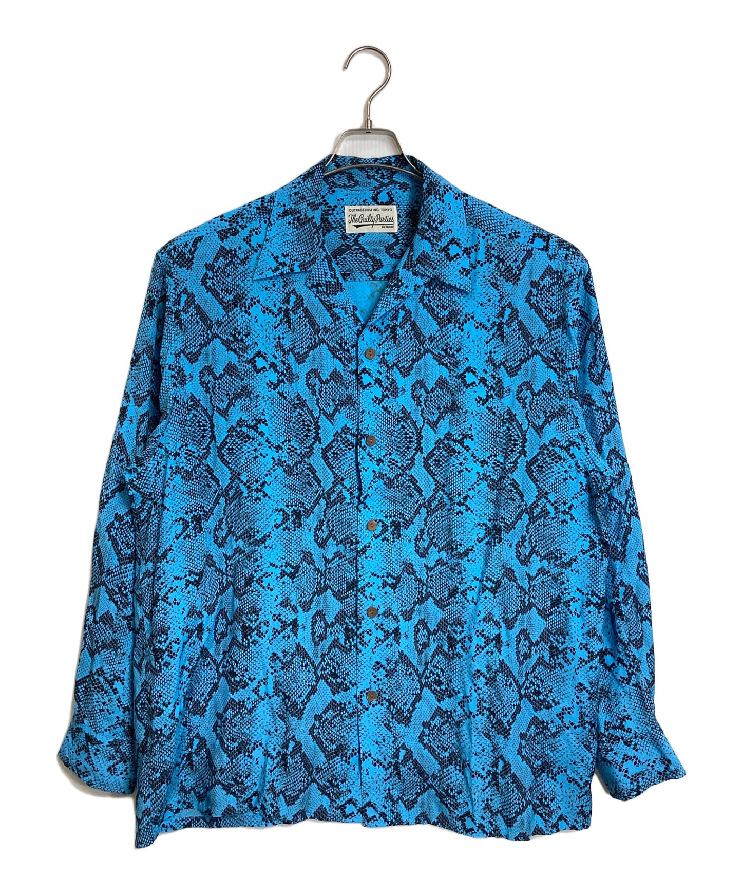 [Pre-owned] WACKO MARIA PYTHON OPEN COLLAR SHIRT Python Open Collar Shirt Patterned Shirt Long Sleeve Shirt Total Patterned Shirt Rayon Shirt Python Pattern Snake Pattern