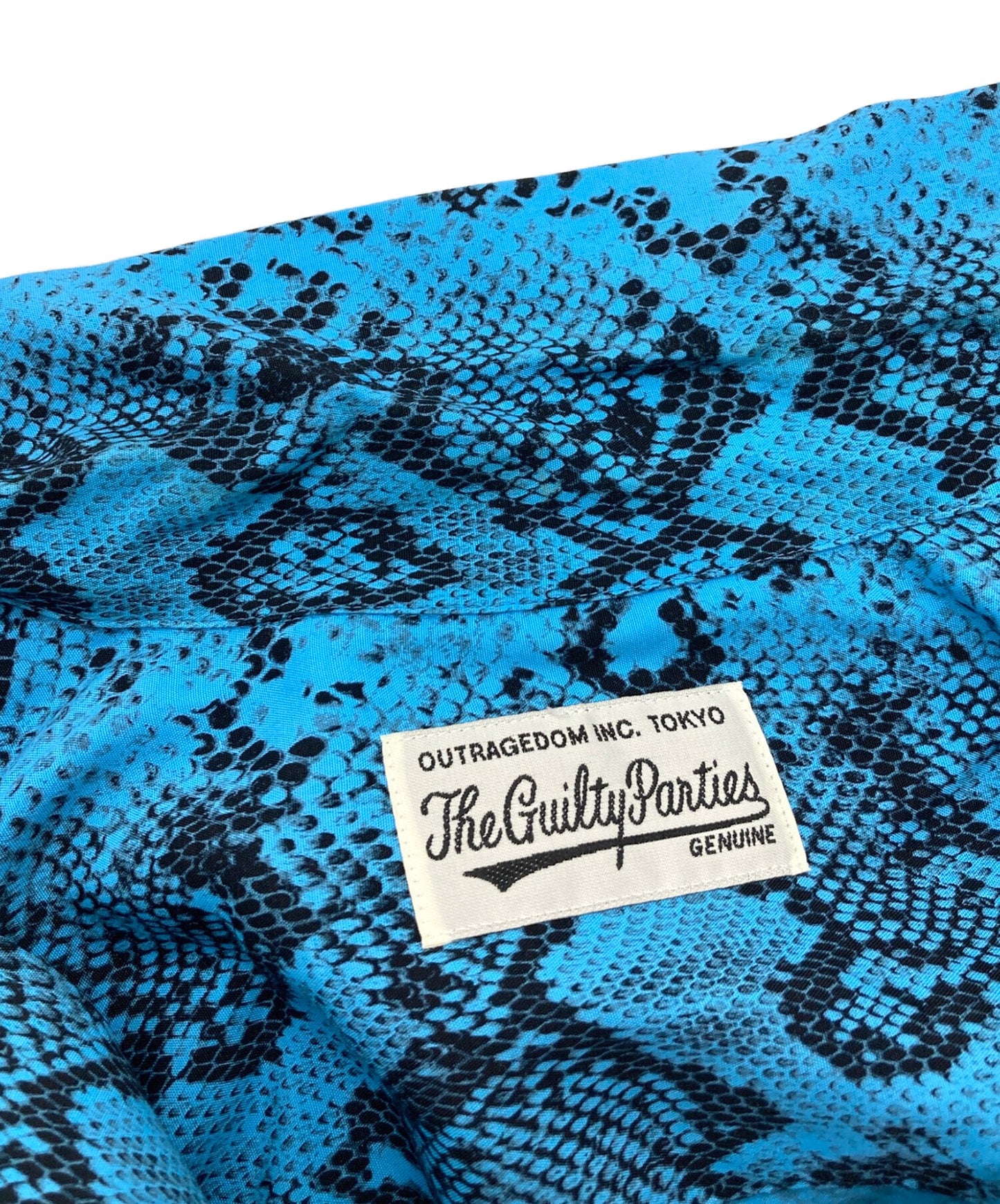 [Pre-owned] WACKO MARIA PYTHON OPEN COLLAR SHIRT Python Open Collar Shirt Patterned Shirt Long Sleeve Shirt Total Patterned Shirt Rayon Shirt Python Pattern Snake Pattern