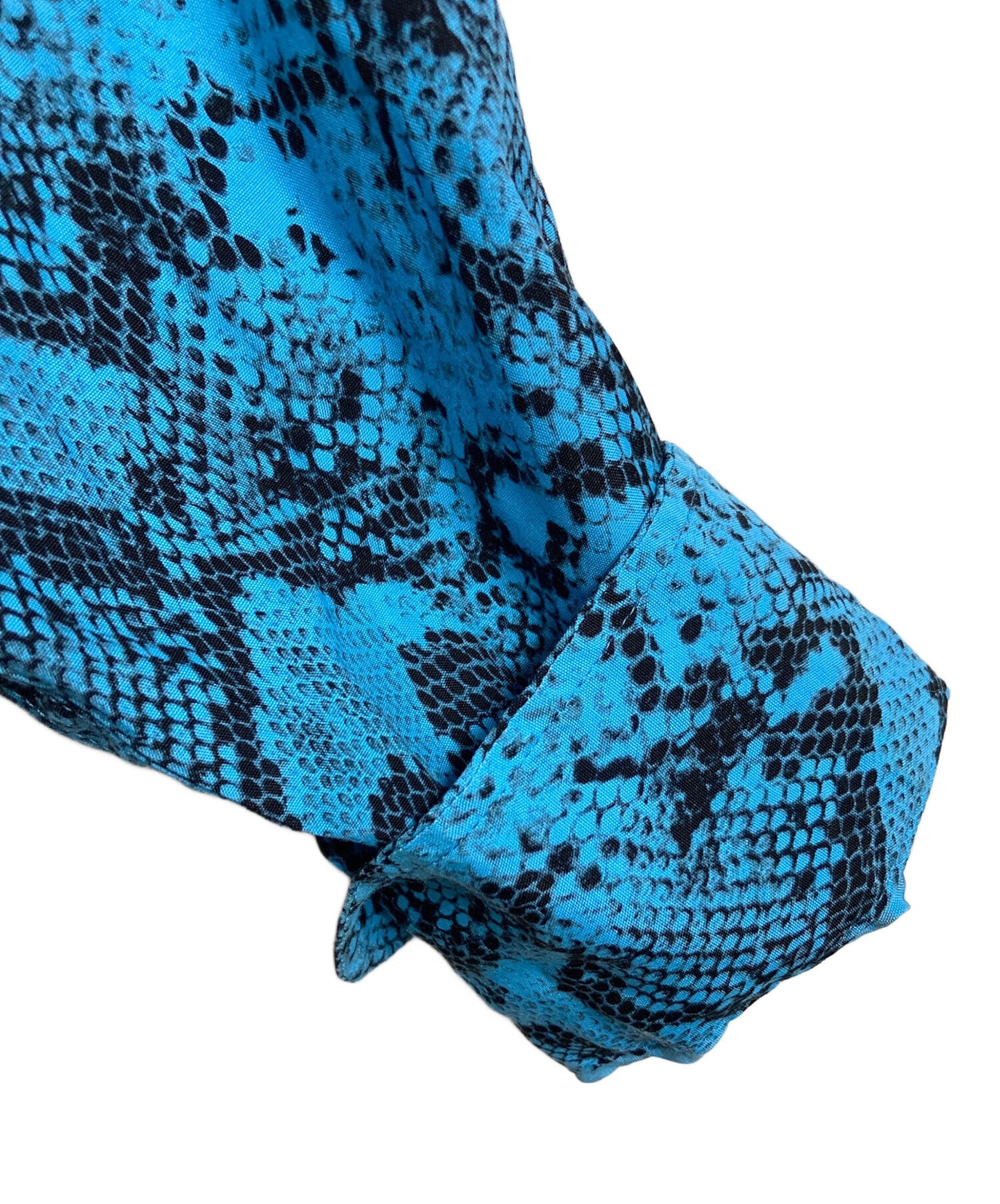 [Pre-owned] WACKO MARIA PYTHON OPEN COLLAR SHIRT Python Open Collar Shirt Patterned Shirt Long Sleeve Shirt Total Patterned Shirt Rayon Shirt Python Pattern Snake Pattern