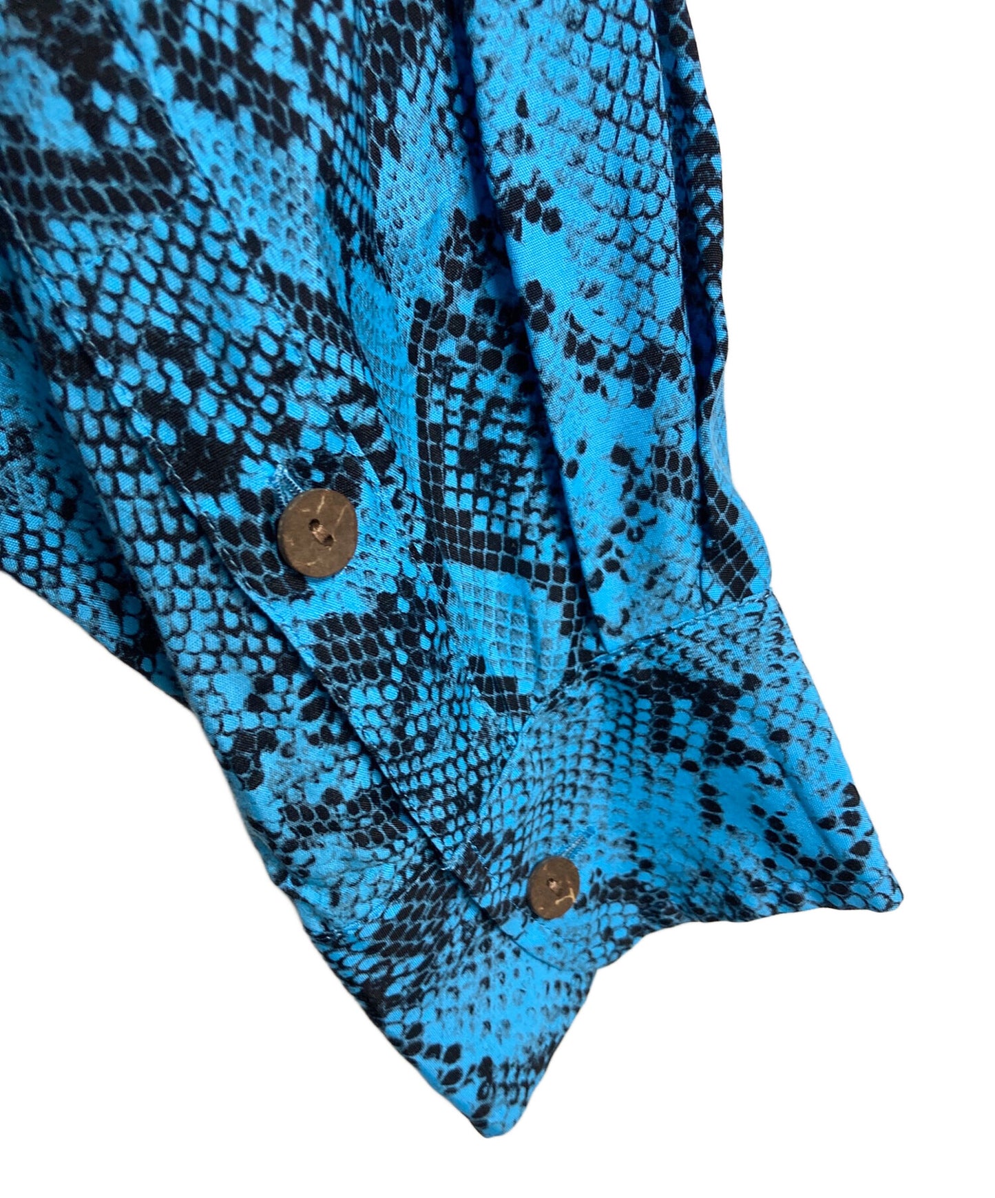 [Pre-owned] WACKO MARIA PYTHON OPEN COLLAR SHIRT Python Open Collar Shirt Patterned Shirt Long Sleeve Shirt Total Patterned Shirt Rayon Shirt Python Pattern Snake Pattern