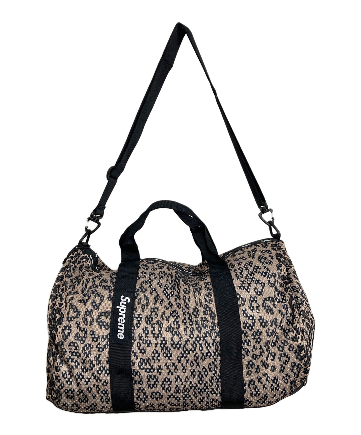 [Pre-owned] SUPREME Mesh Duffle Bag Leopard Mesh Duffle Bag Leopard Shoulder Bag 23SS