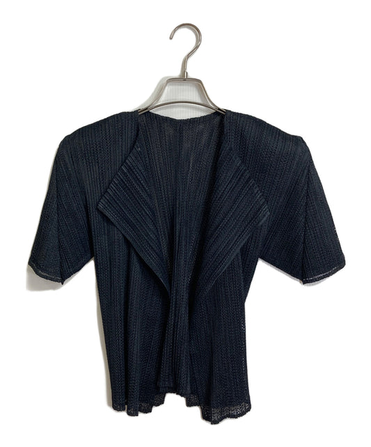 [Pre-owned] PLEATS PLEASE Mesh Pleated Short-Sleeved Cardigan PP03-0701