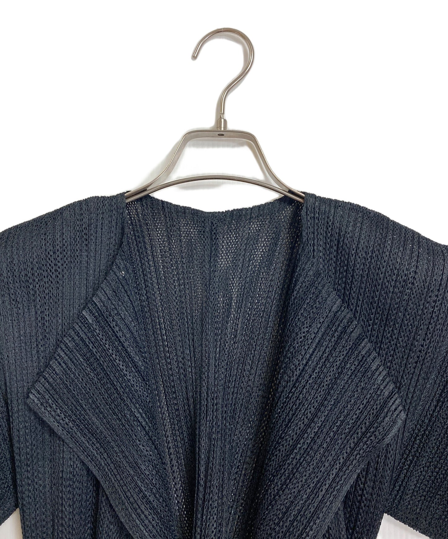 [Pre-owned] PLEATS PLEASE Mesh Pleated Short-Sleeved Cardigan PP03-0701