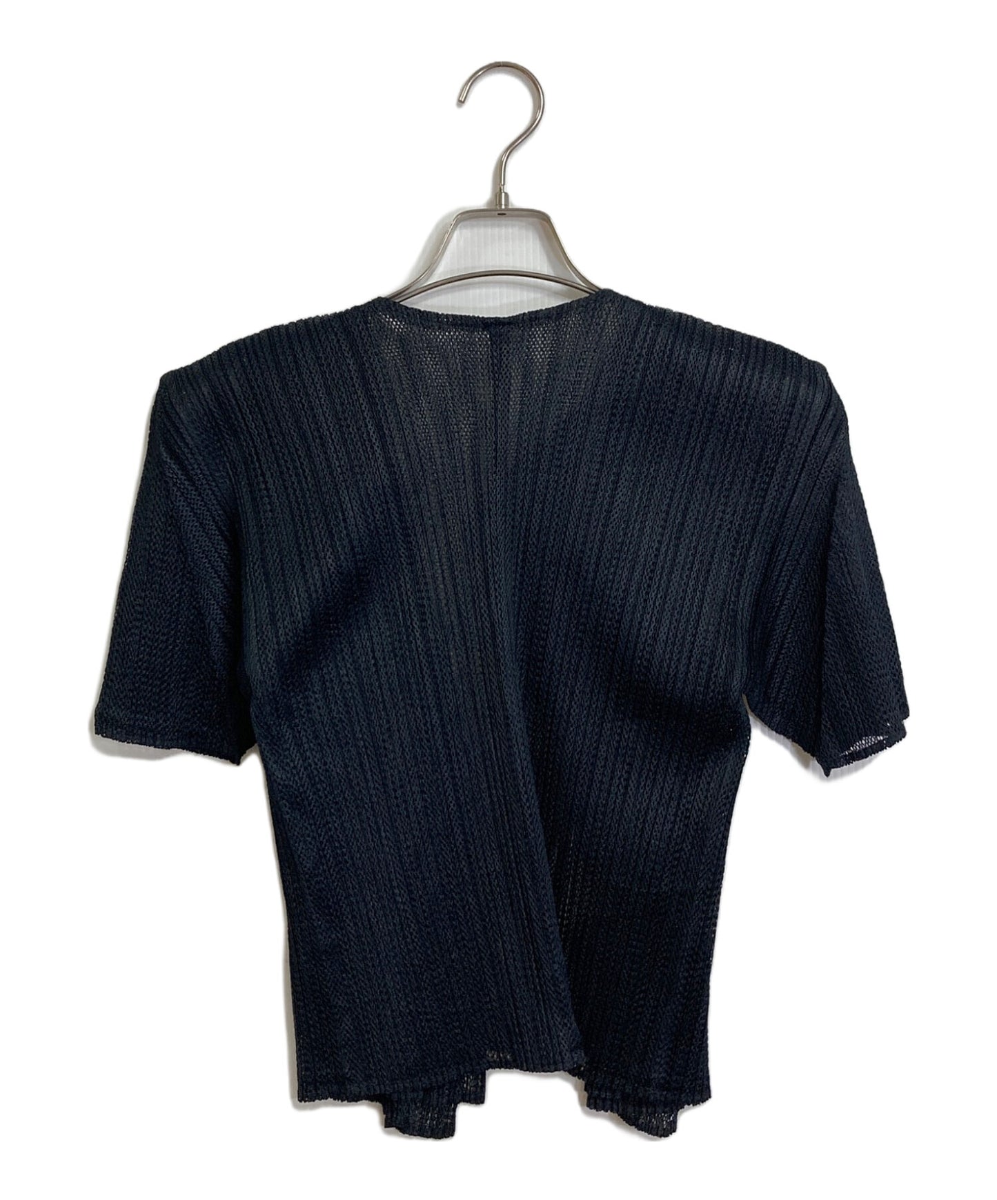 [Pre-owned] PLEATS PLEASE Mesh Pleated Short-Sleeved Cardigan PP03-0701