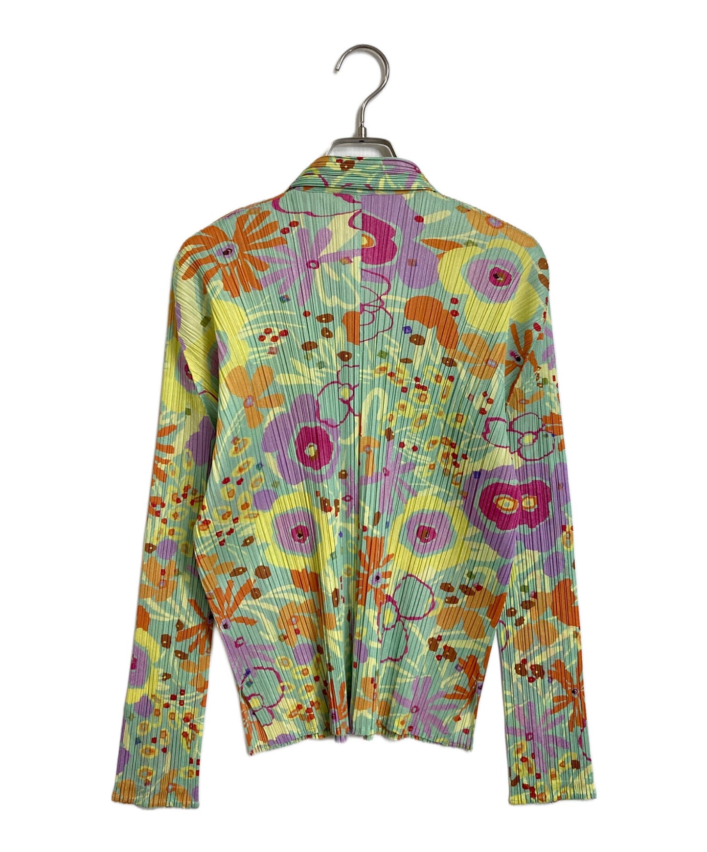 [Pre-owned] PLEATS PLEASE Pleated shirt with all-over floral pattern Spring 2015 PP51-JJ942