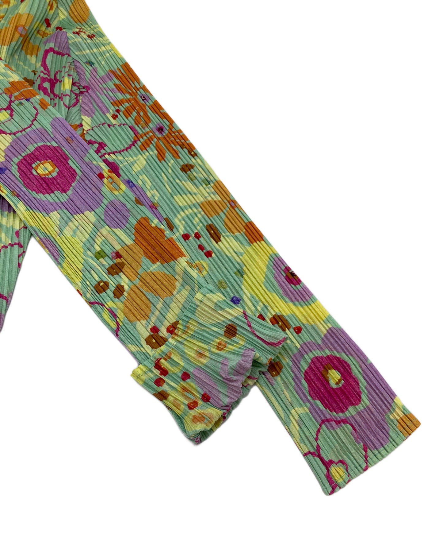 [Pre-owned] PLEATS PLEASE Pleated shirt with all-over floral pattern Spring 2015 PP51-JJ942