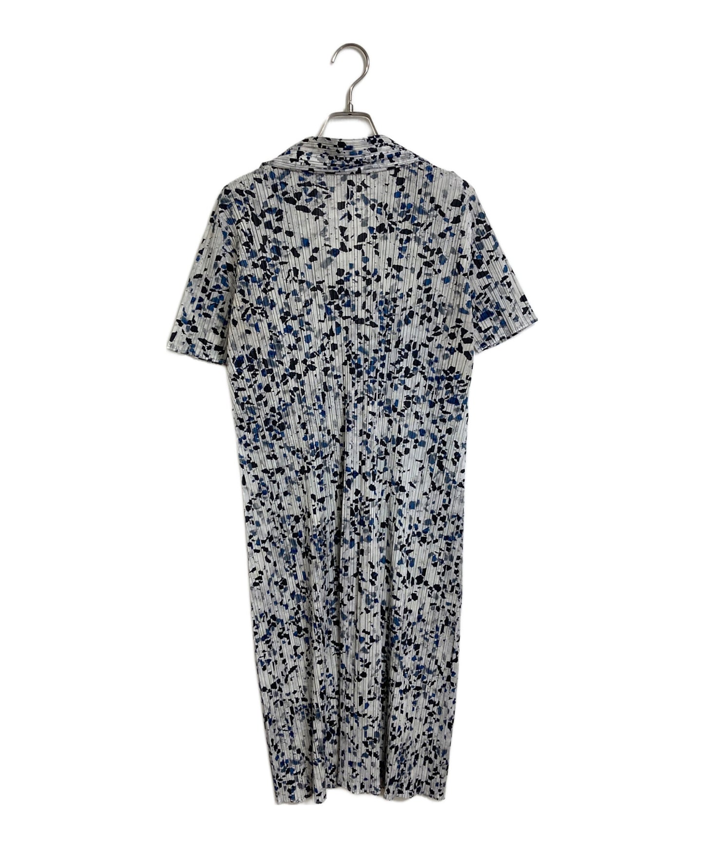 [Pre-owned] PLEATS PLEASE Short-sleeved pleated dress with all-over collar, made in Japan PP01-JH225