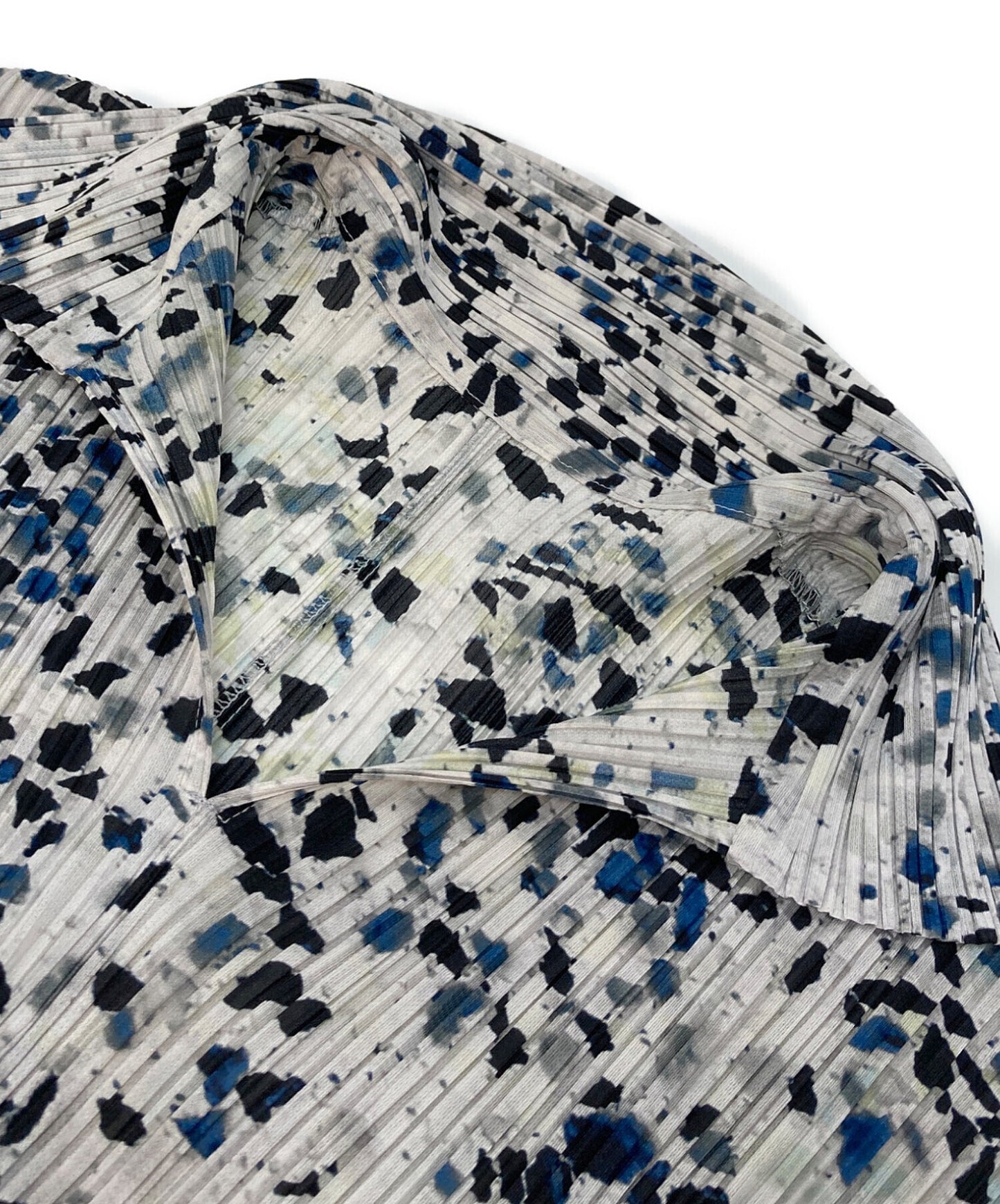 [Pre-owned] PLEATS PLEASE Short-sleeved pleated dress with all-over collar, made in Japan PP01-JH225