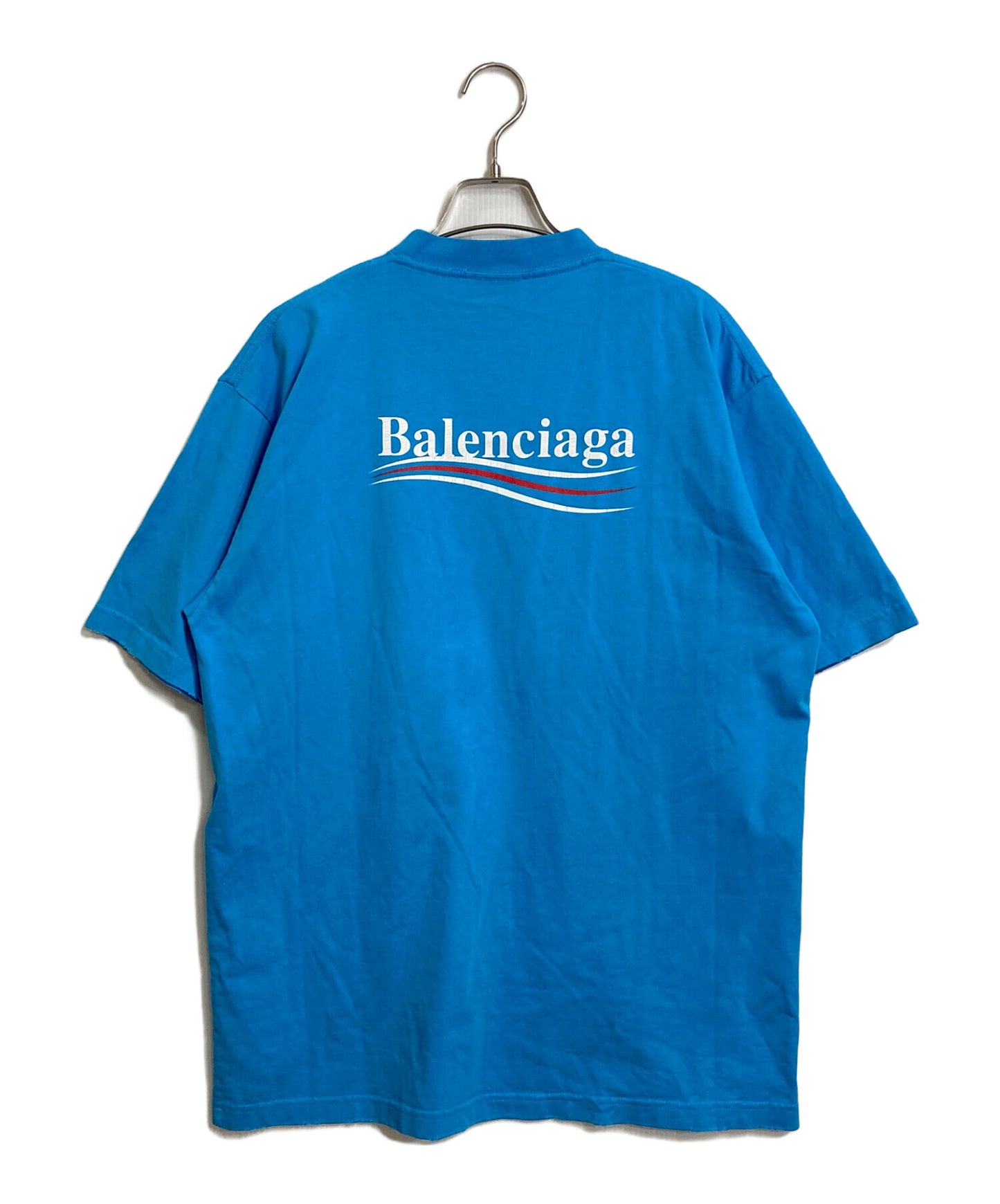 [Pre-owned] BALENCIAGA Campaign Logo Damaged Oversized Short-Sleeved T-Shirt 641675 TNVG5
