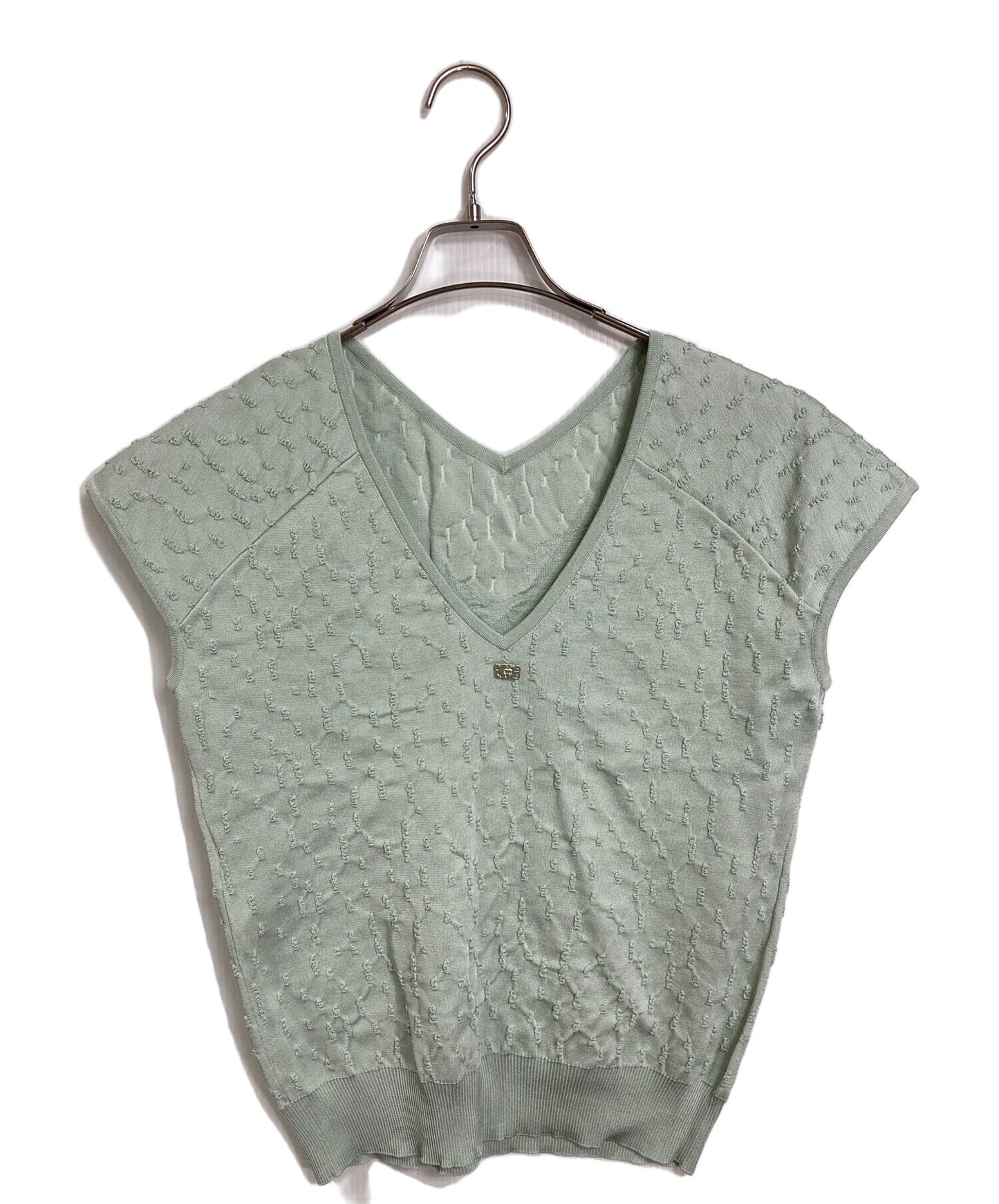 [Pre-owned] CHANEL Back Coco Logo Charm Knit Vest P43857K04517