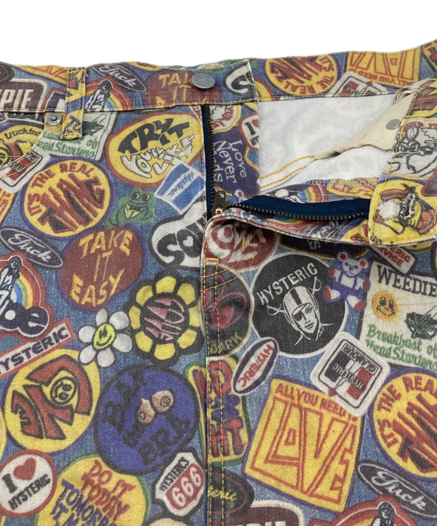 [Pre-owned] Hysteric Glamour WAPPEN REMIX Print Low-Rise Mini Skirt 01232AK02