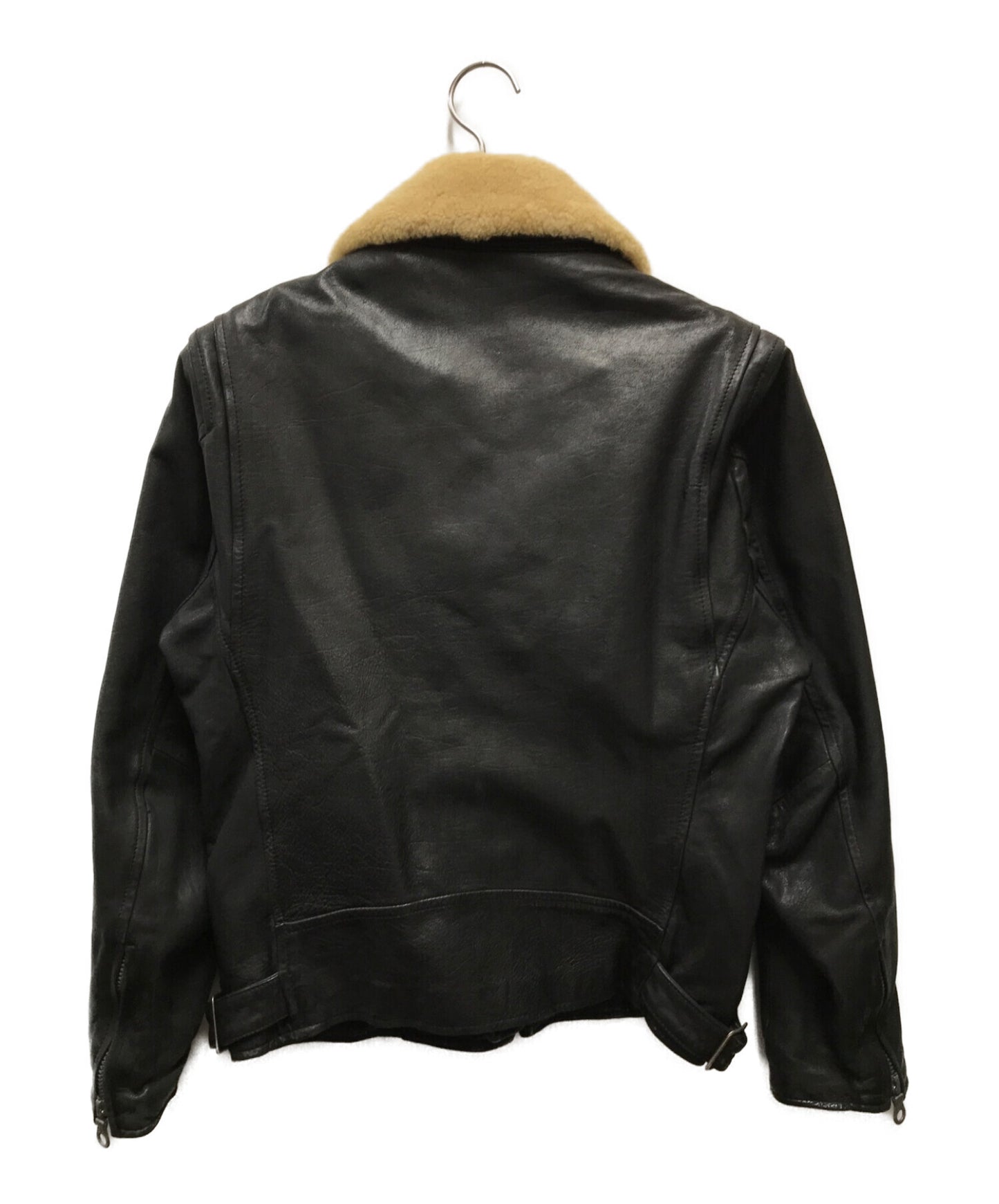 [Pre-owned] Yohji Yamamoto pour homme Collar Boa Horse Rider Leather Jacket HC-Y01-703