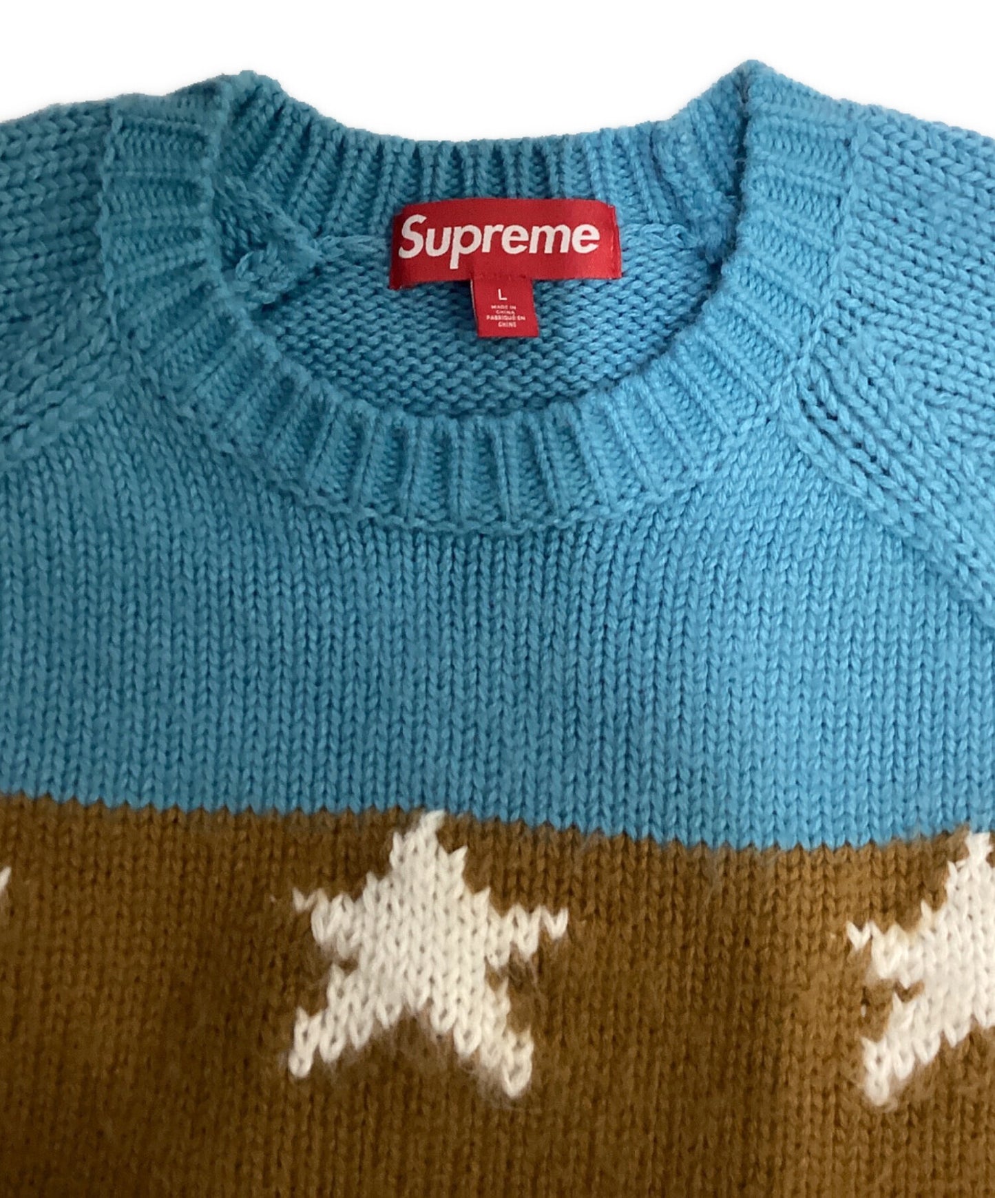 [Pre-owned] SUPREME STARS SWEATER DUSTY BLUE/Star Sweater