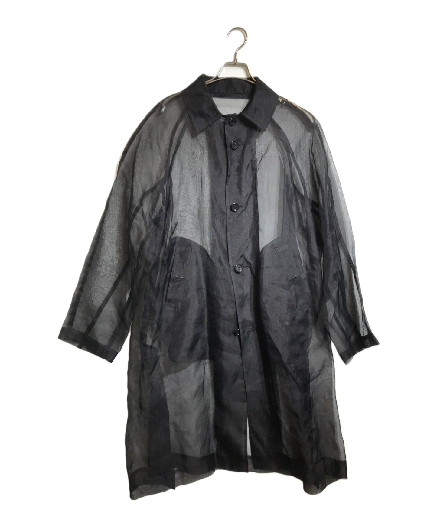 [Pre-owned] UNDERCOVER Silk sheer stainless-steel collar coat/long coat UC1B4306-3