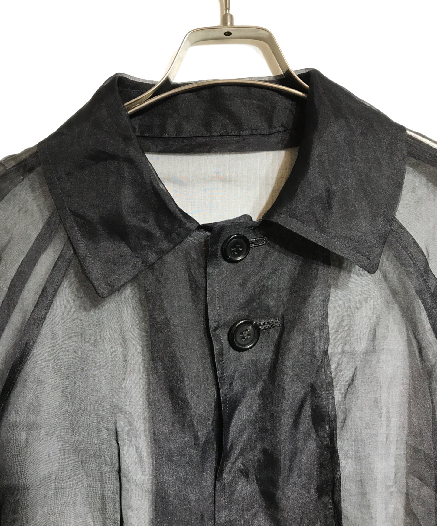 [Pre-owned] UNDERCOVER Silk sheer stainless-steel collar coat/long coat UC1B4306-3