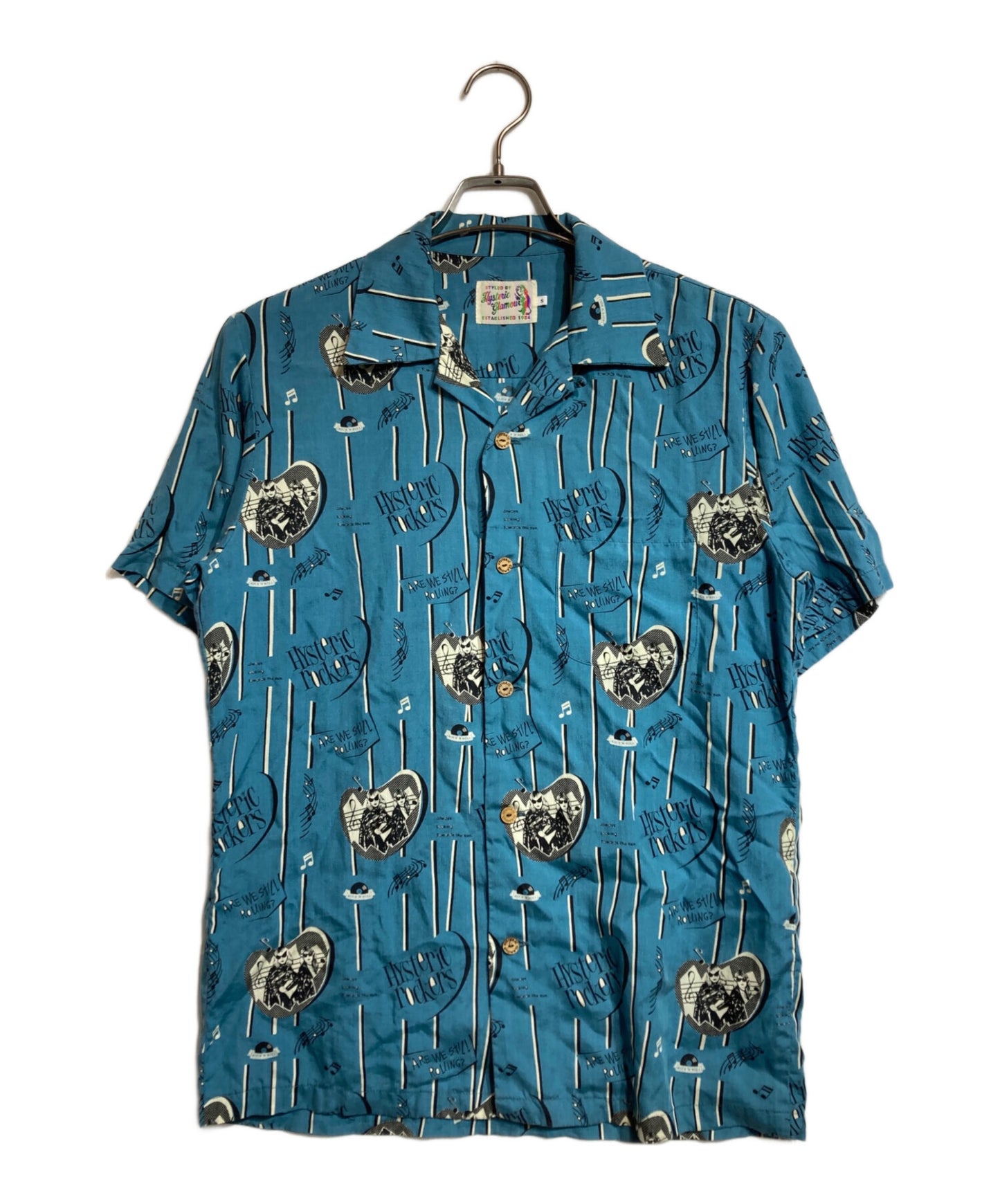 [Pre-owned] Hysteric Glamour RUNBLERS all-over pattern open collar shirt 02191AH03