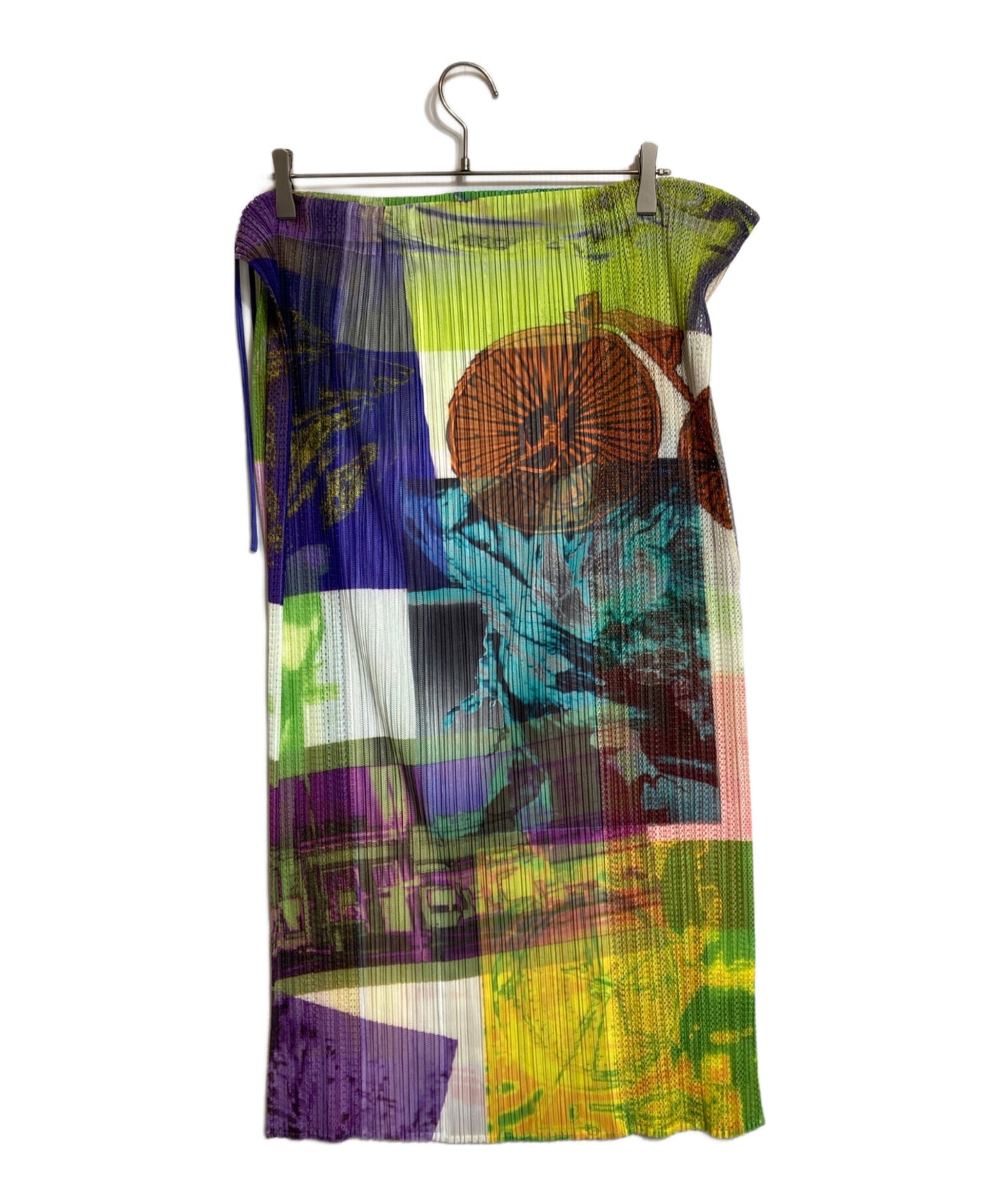 [Pre-owned] PLEATS PLEASE Pleated wrap skirt with all-over pattern PP12-JG618