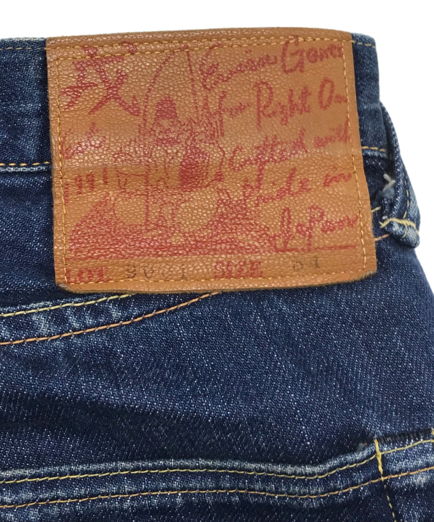 [Pre-owned] EVISU 9001 gull painted denim pants