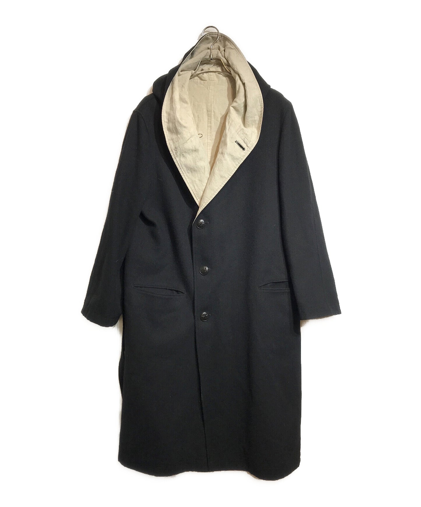[Pre-owned] REGULATION Yohji Yamamoto MEN Wool Flannel Reversible Belted Hooded Coat HE-C03-840