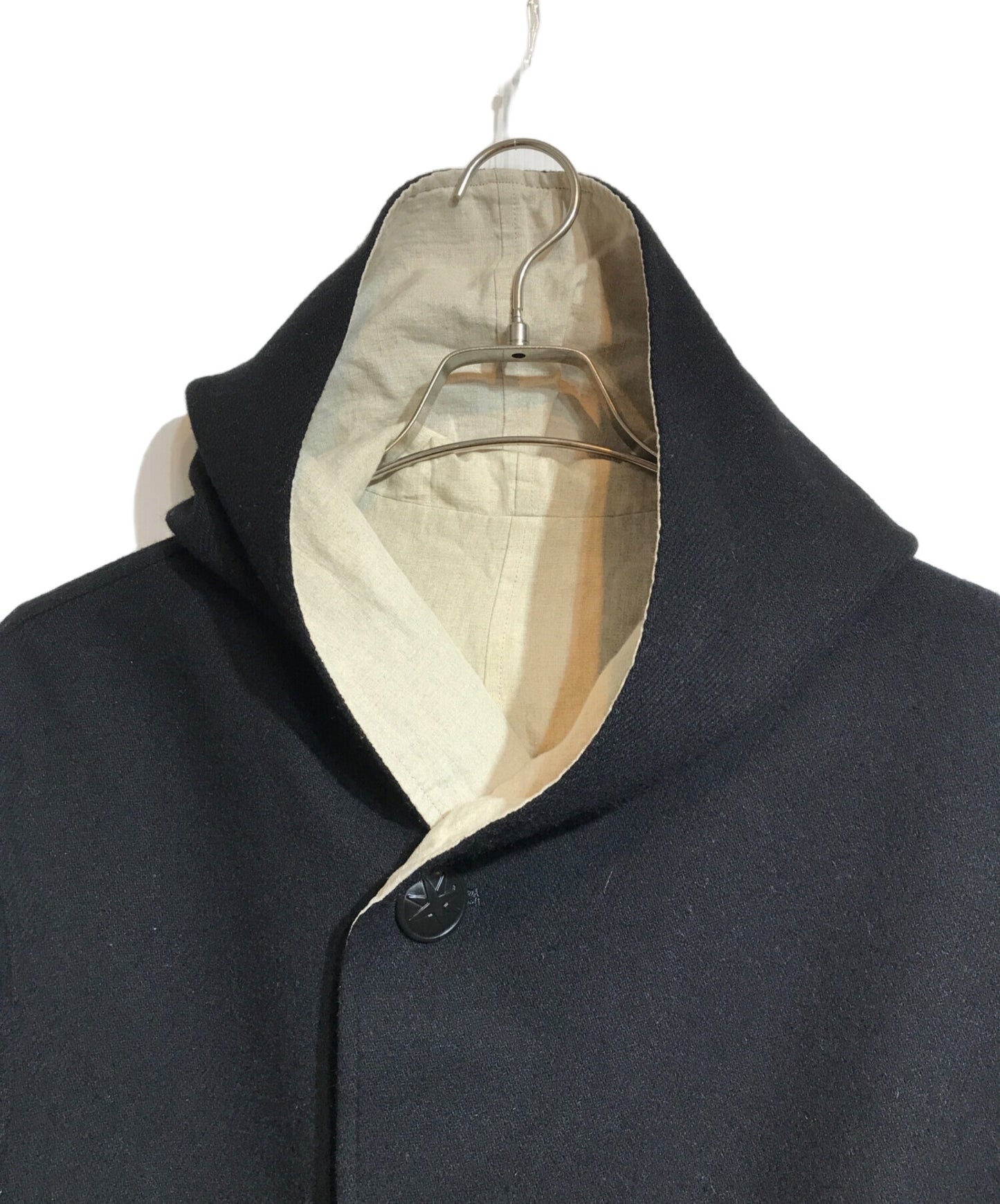 [Pre-owned] REGULATION Yohji Yamamoto MEN Wool Flannel Reversible Belted Hooded Coat HE-C03-840