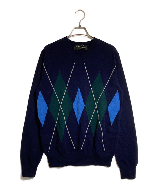 [Pre-owned] COMME des GARCONS HOMME PLUS V-Neck Argyle Knit PN-N035