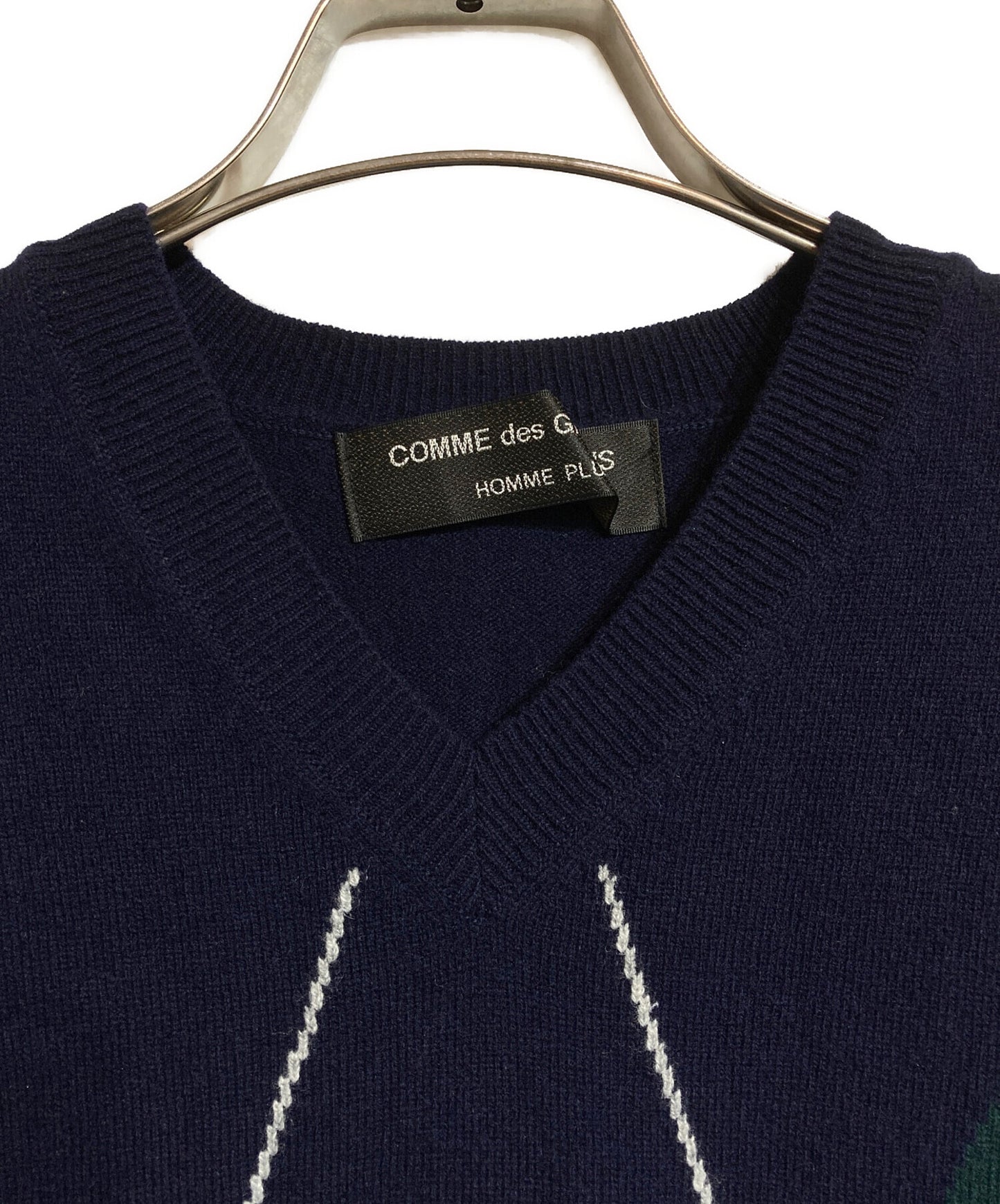 [Pre-owned] COMME des GARCONS HOMME PLUS V-Neck Argyle Knit PN-N035