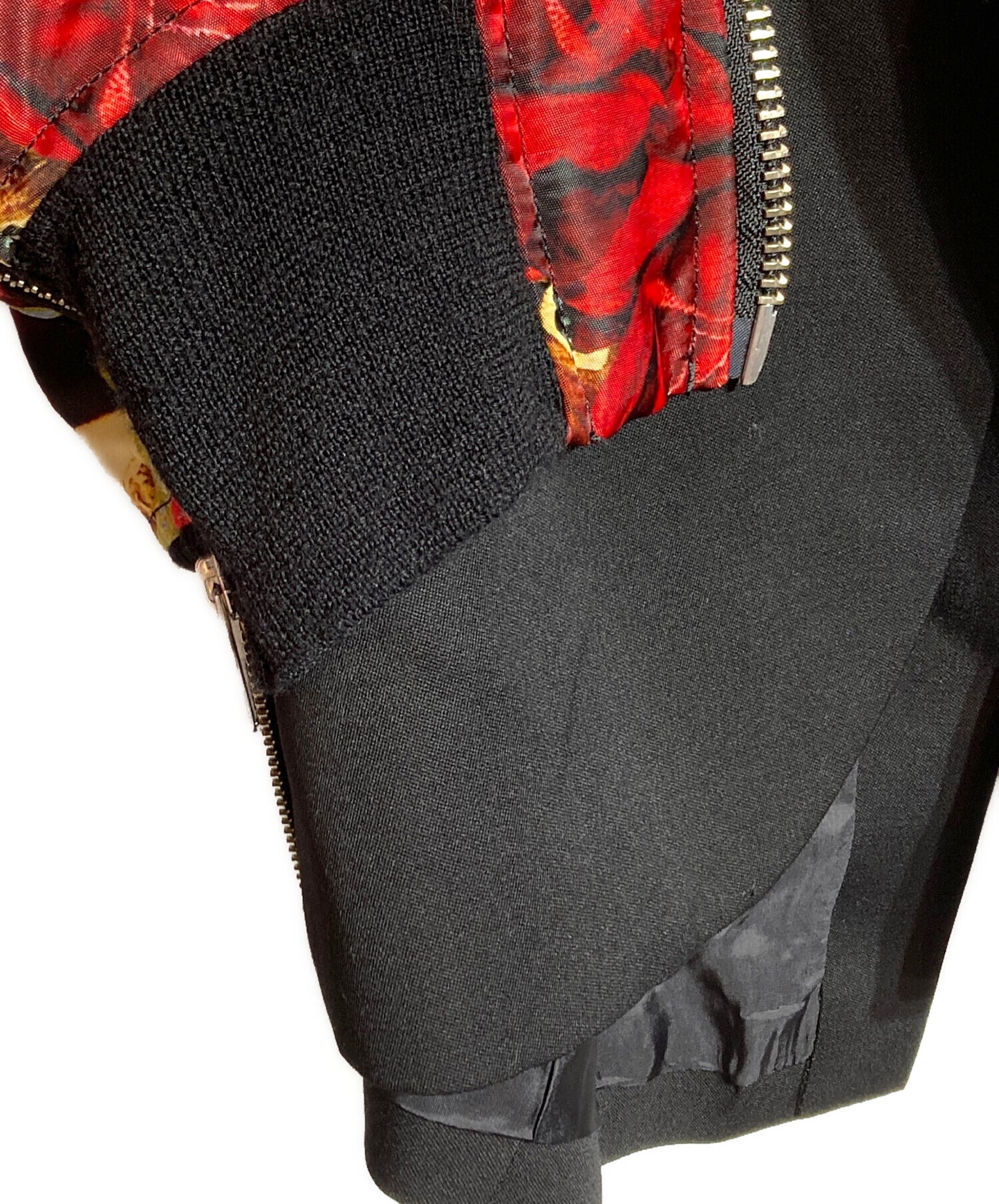 [Pre-owned] UNDERCOVER Rose Print Knit Panel Jacket UC2A1203-1