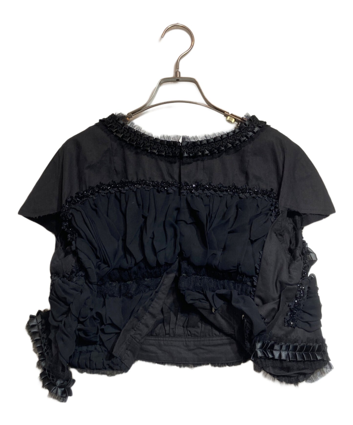 [Pre-owned] COMME des GARCONS Tulle and ribbon ruffle top GK-B020